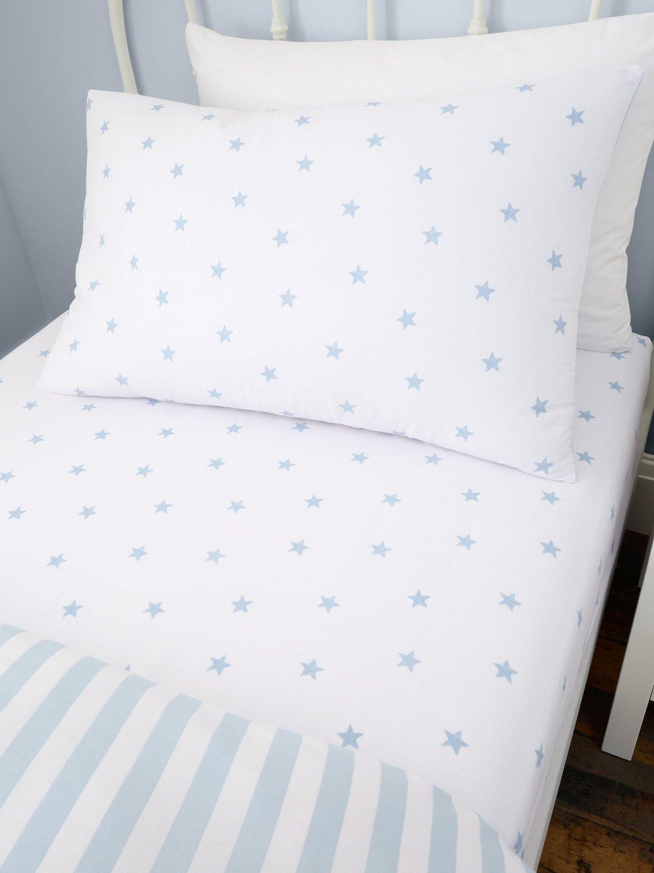 Bianca Mini Star  &  Stripes 100% Cotton Fitted Sheet - Blue