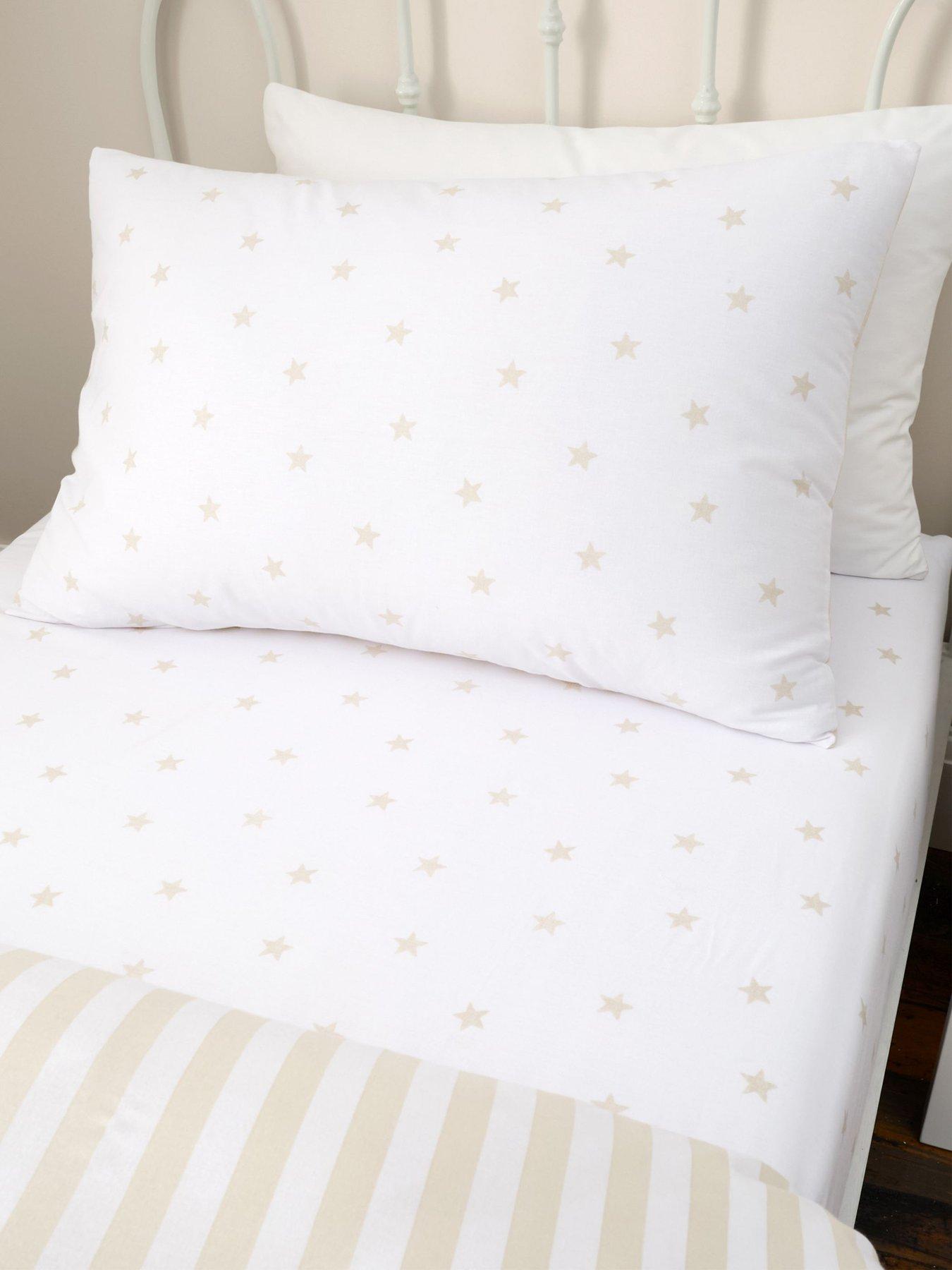 undefined Mini Star & Stripes Fitted Sheet - Natural