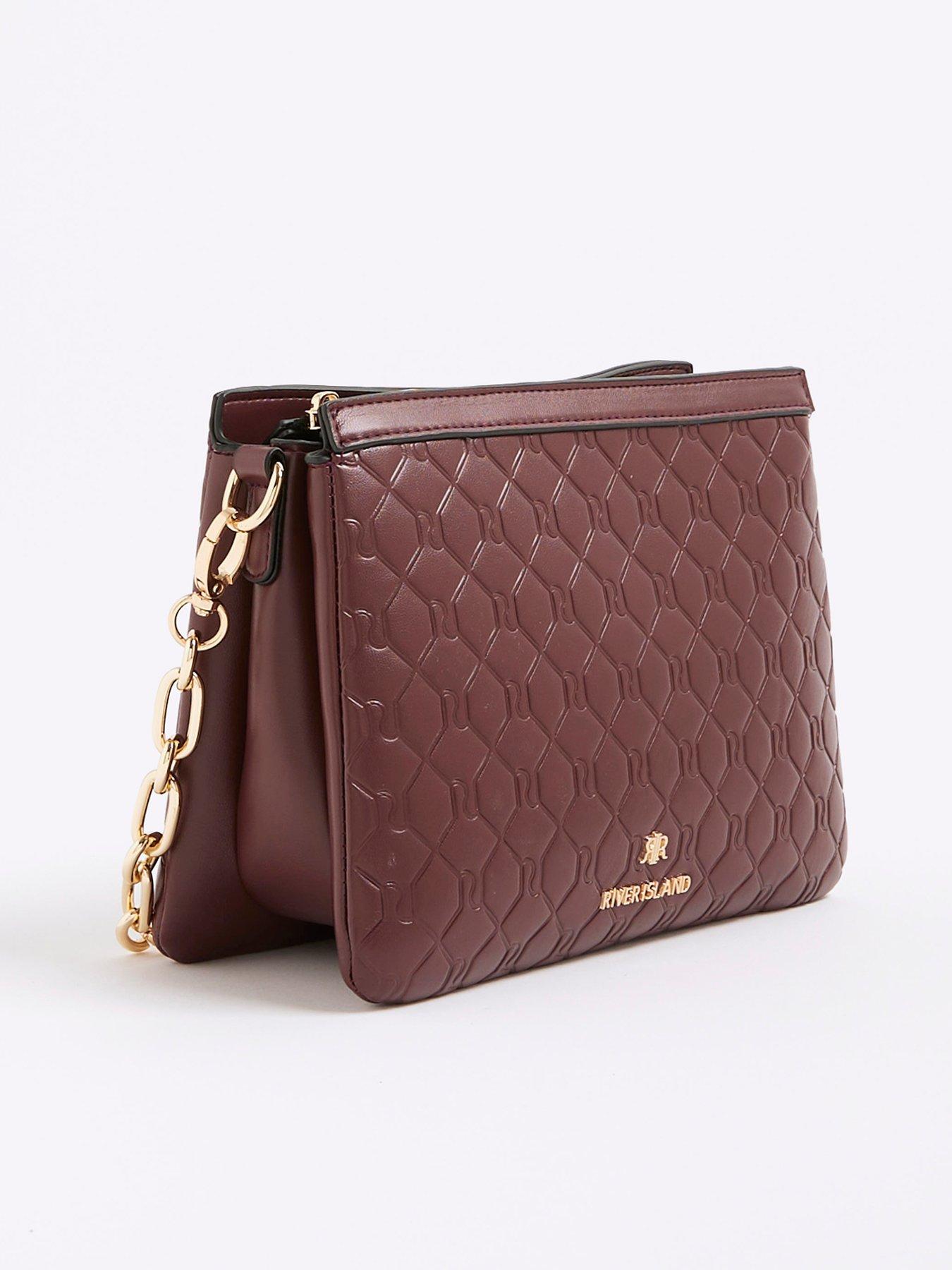 Image 3 of 6 of River Island Embossed Chain Tri X Body - Red
