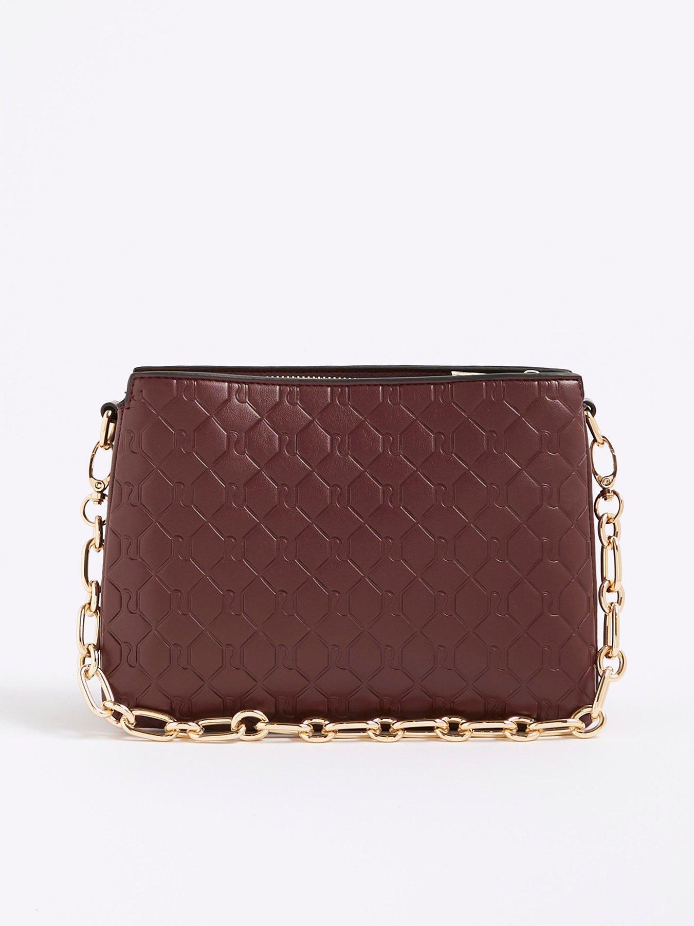 Image 4 of 6 of River Island Embossed Chain Tri X Body - Red