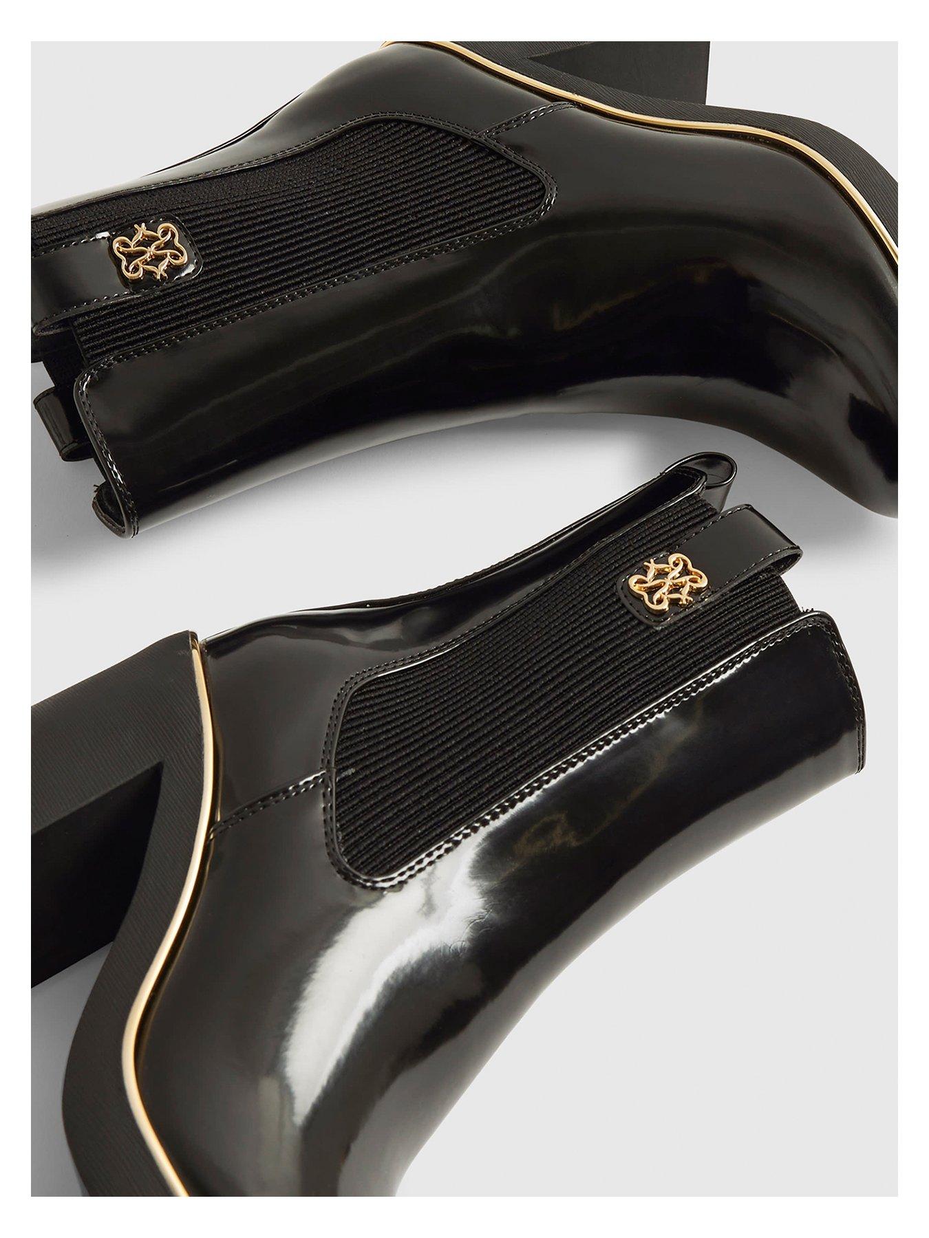  image of river-island-wide-stacked-chelsea-boot-black