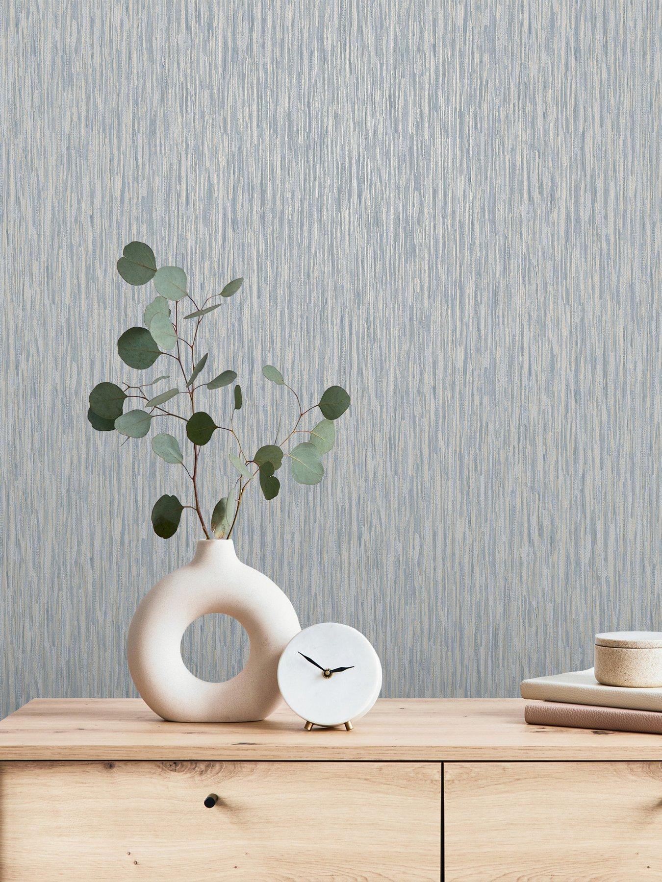 Image 1 of 5 of Rasch Rosalie Texture Wallpaper - Blue