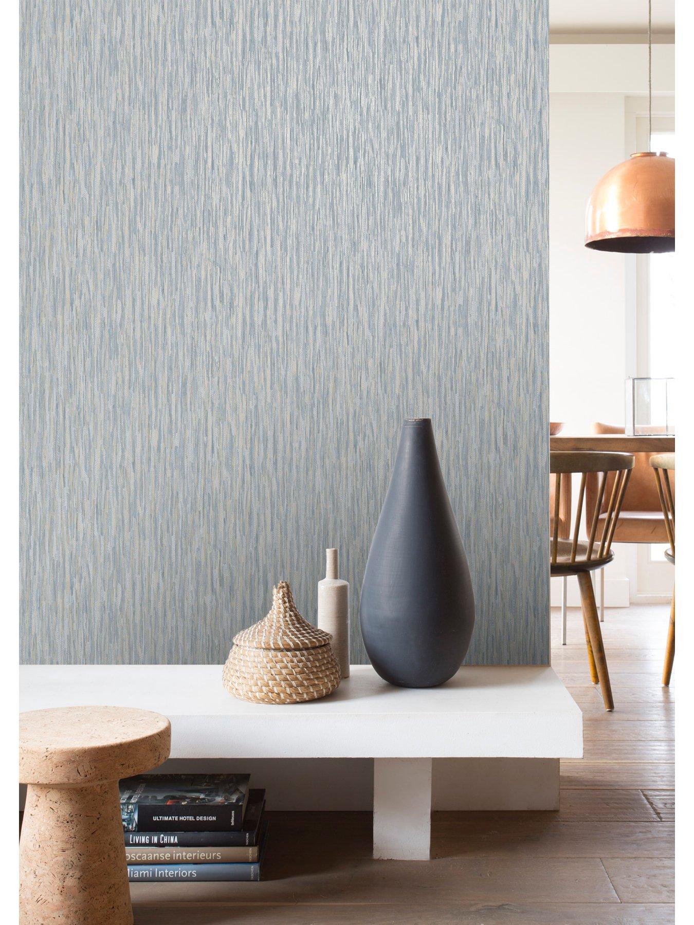 Image 4 of 5 of Rasch Rosalie Texture Wallpaper - Blue