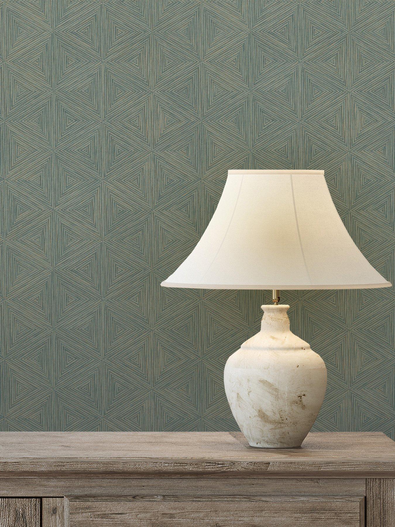 Image 1 of 5 of Rasch Boho Geo Wallpaper - Blue