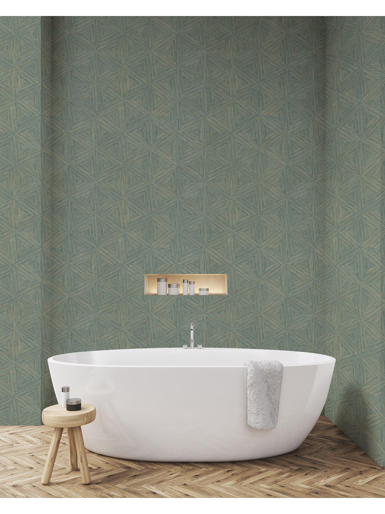 Image 3 of 5 of Rasch Boho Geo Wallpaper - Blue