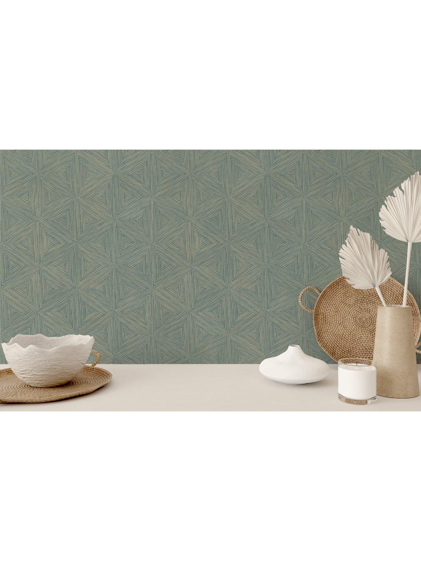 Image 4 of 5 of Rasch Boho Geo Wallpaper - Blue