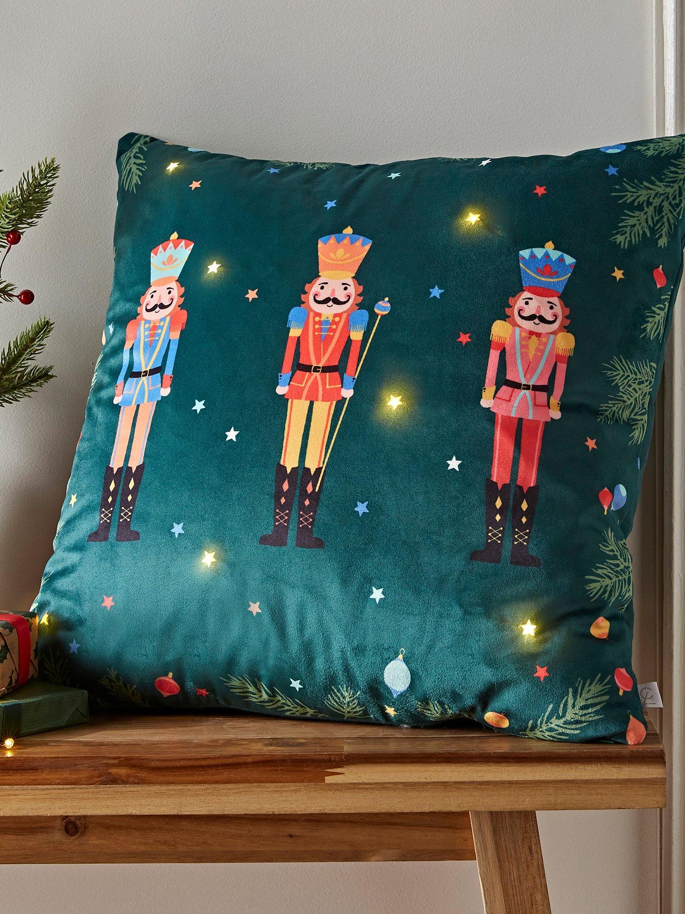 undefined Nutcracker Christmas Light Up Cushion- 45X45Cm