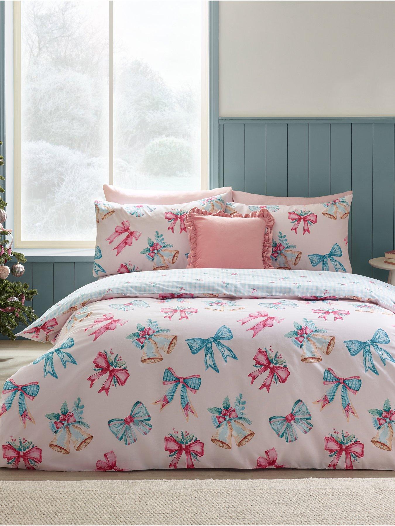 undefined Christmas Bows and Bells Duvet Set
