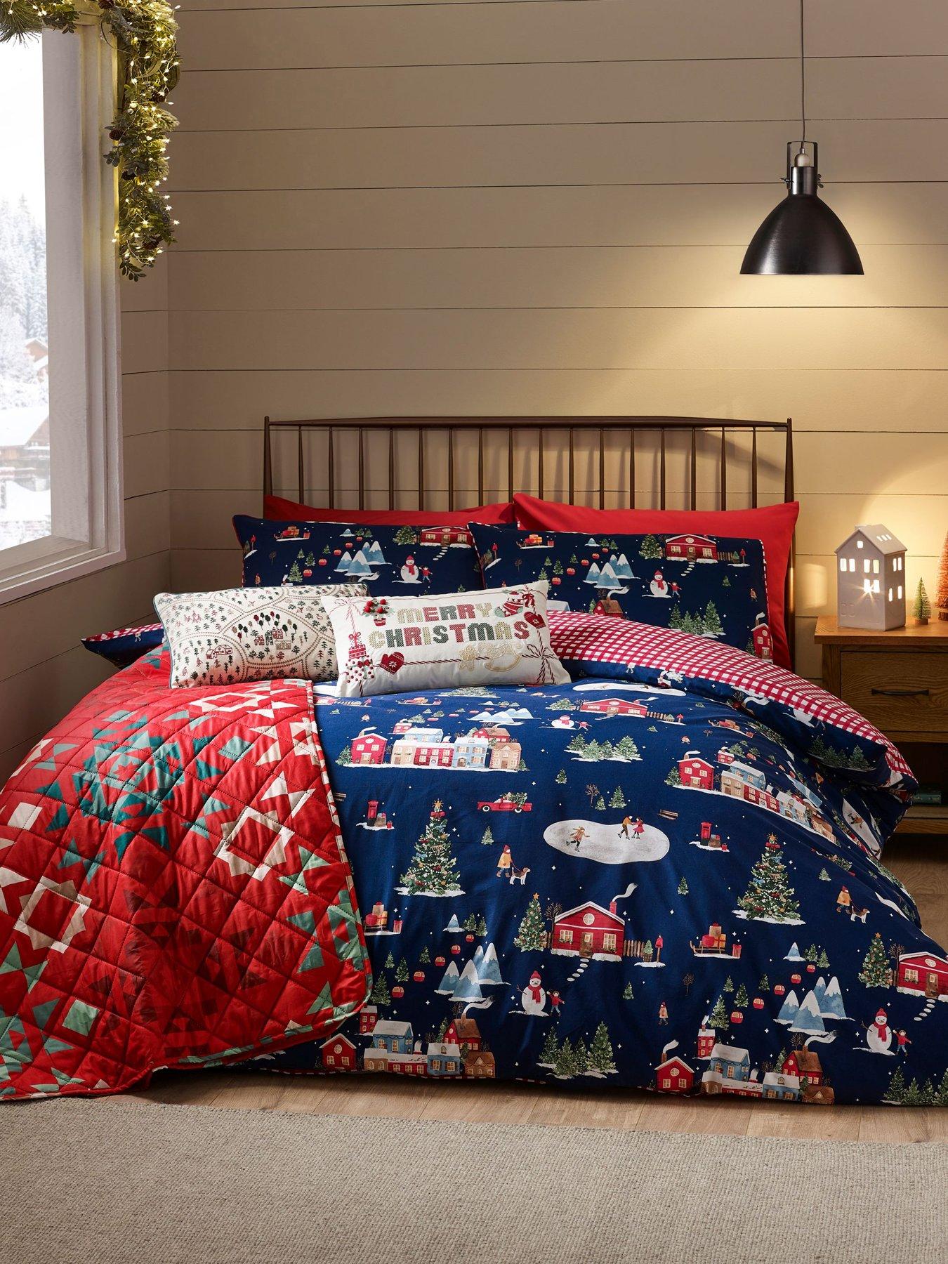 undefined Christmas Ski Village Duvet Set
