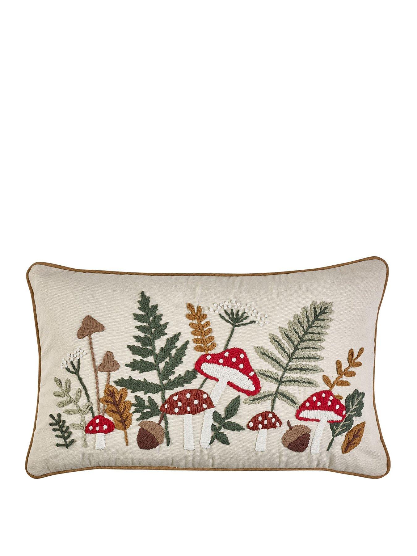 Image 2 of 4 of Catherine Lansfield Embroidery Woodland Filled Cushion- 30x50cm