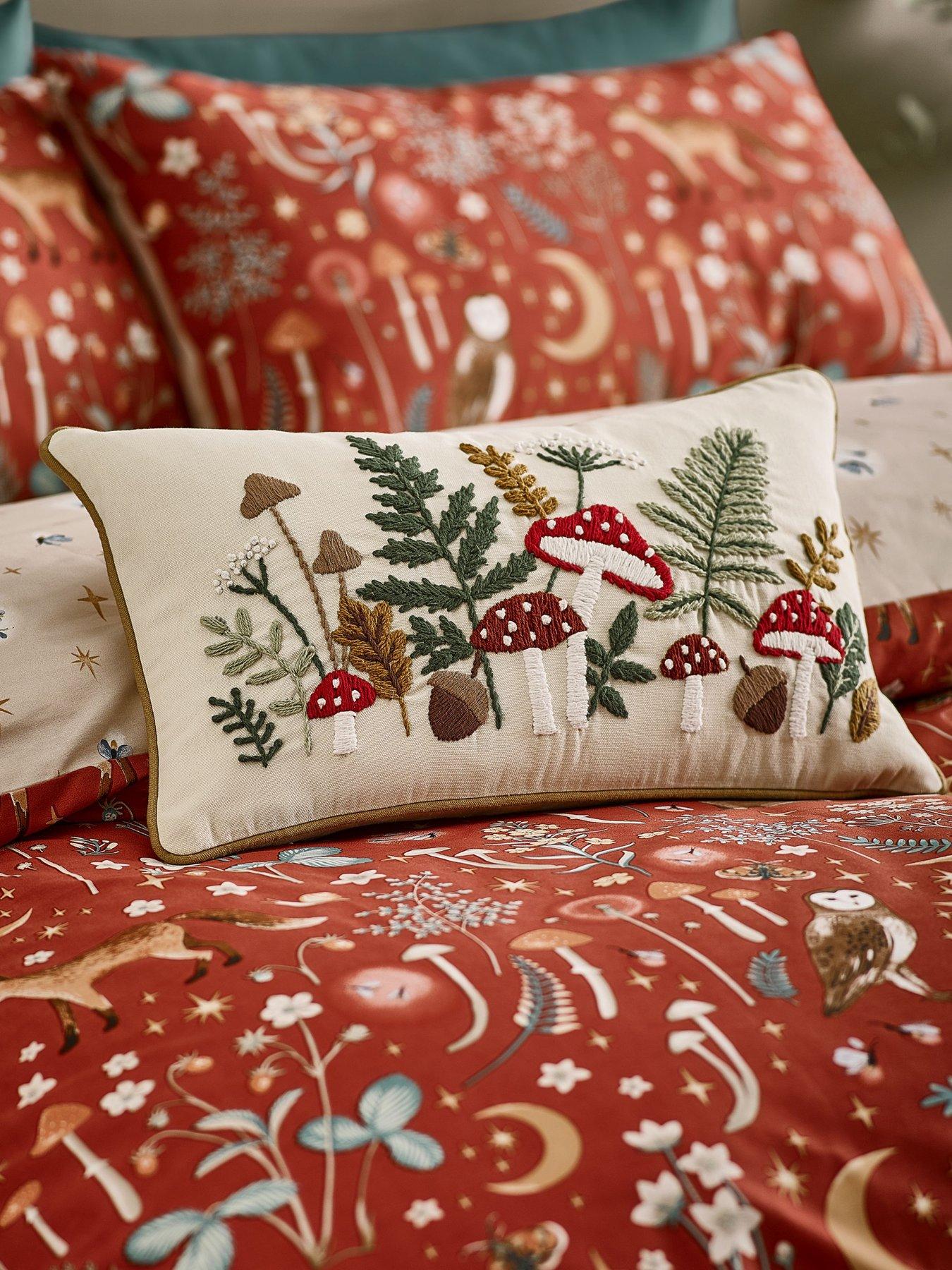 Image 4 of 4 of Catherine Lansfield Embroidery Woodland Filled Cushion- 30x50cm