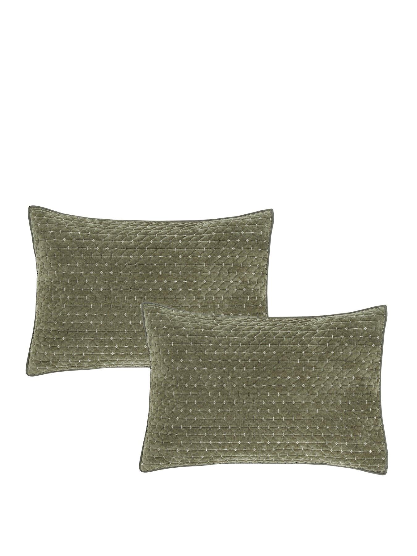 Image 2 of 3 of Bianca Attica Velvet Embroidered Pillow sham Pair&nbsp;