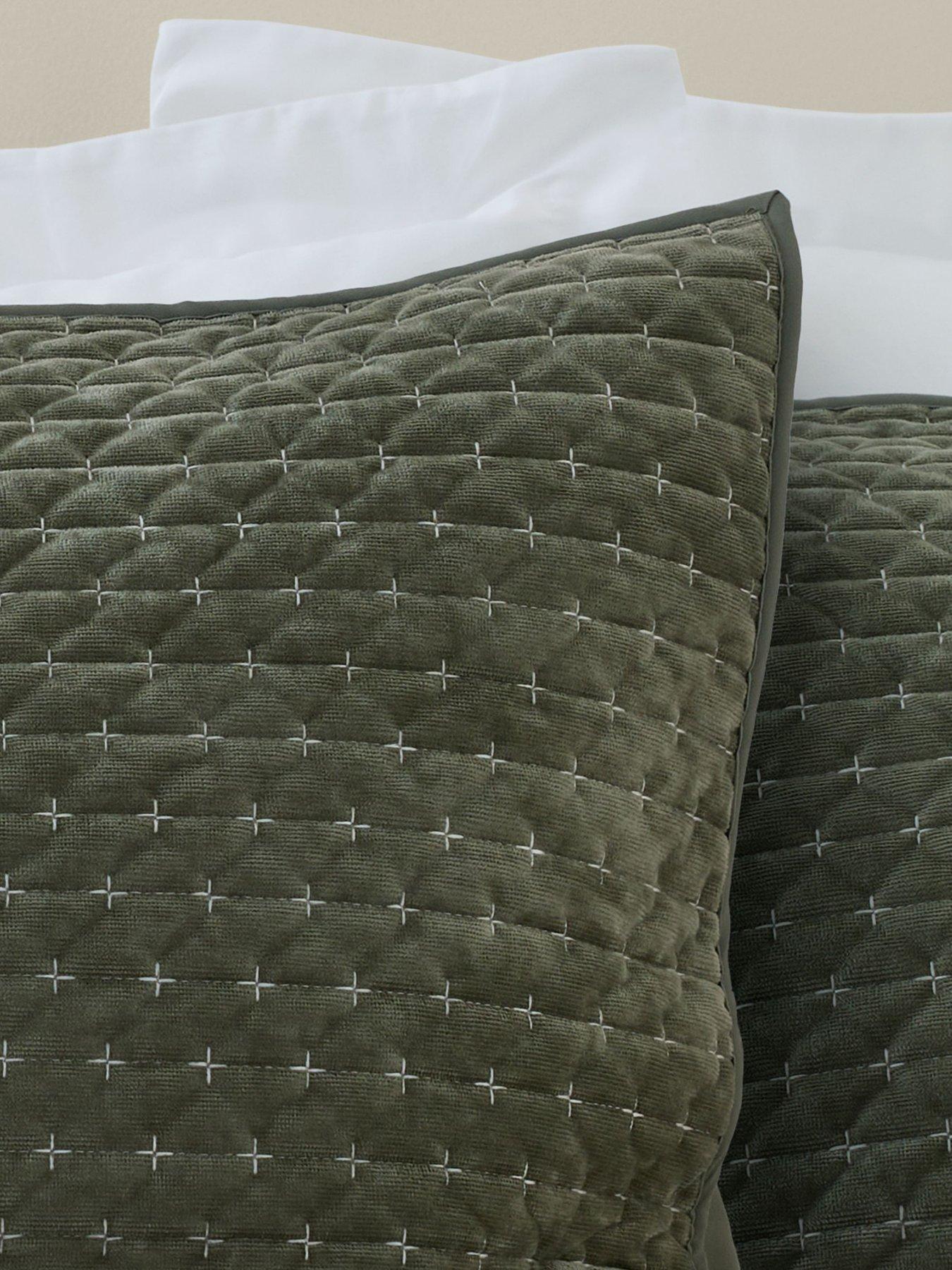 Image 3 of 3 of Bianca Attica Velvet Embroidered Pillow sham Pair&nbsp;