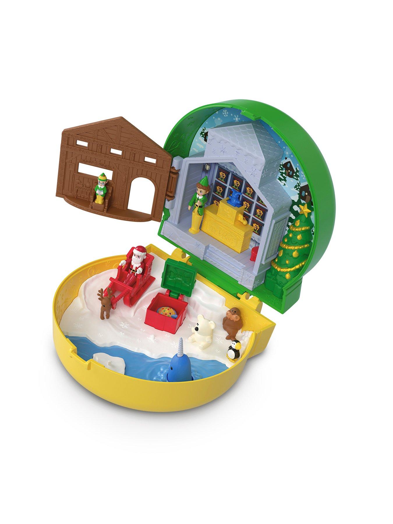  image of polly-pocket-micro-dolls-and-playset-collaboration-elf-compact-with-6-accessories-holiday-theme