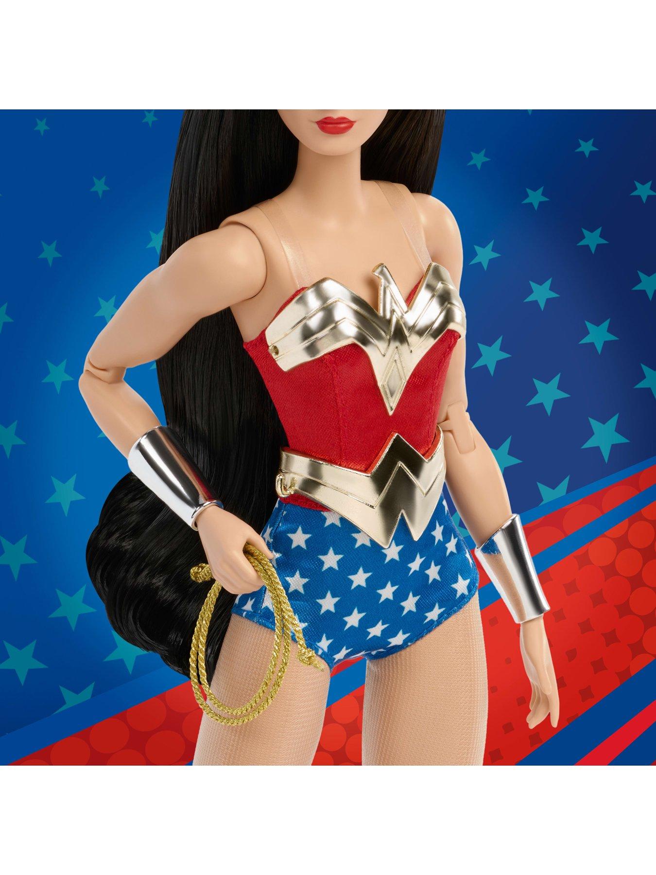 Image 4 of 7 of Barbie Signature&nbsp;Wonder Woman Collectible Doll in Red and Blue Tank Suit with Golden Accessories and Lasso