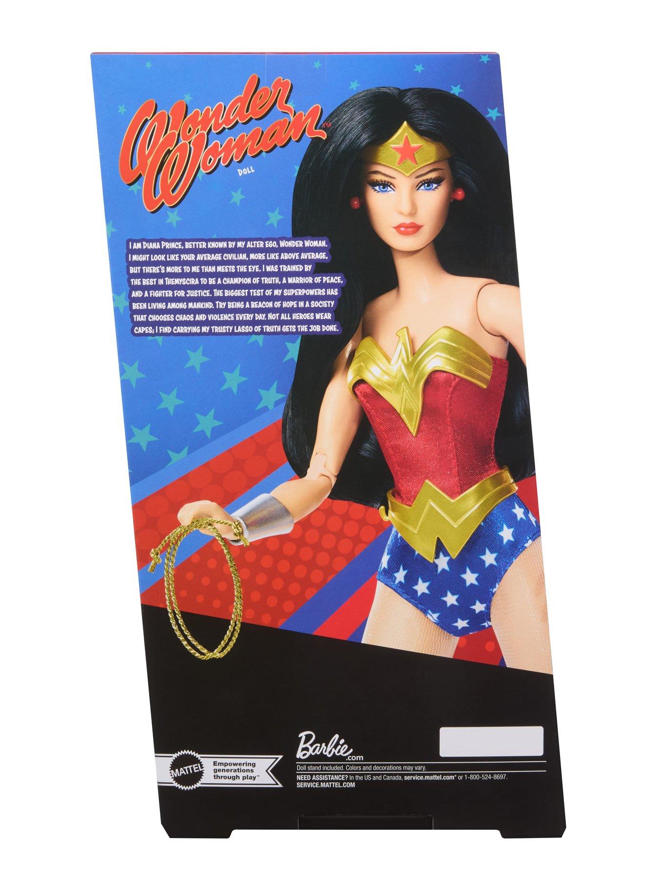 Image 6 of 7 of Barbie Signature&nbsp;Wonder Woman Collectible Doll in Red and Blue Tank Suit with Golden Accessories and Lasso