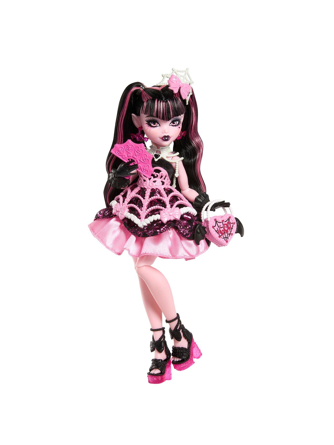 Image 3 of 7 of Monster High Scary Sweet Birthday Draculaura Doll in Party Dress with Balloon &amp; Gift