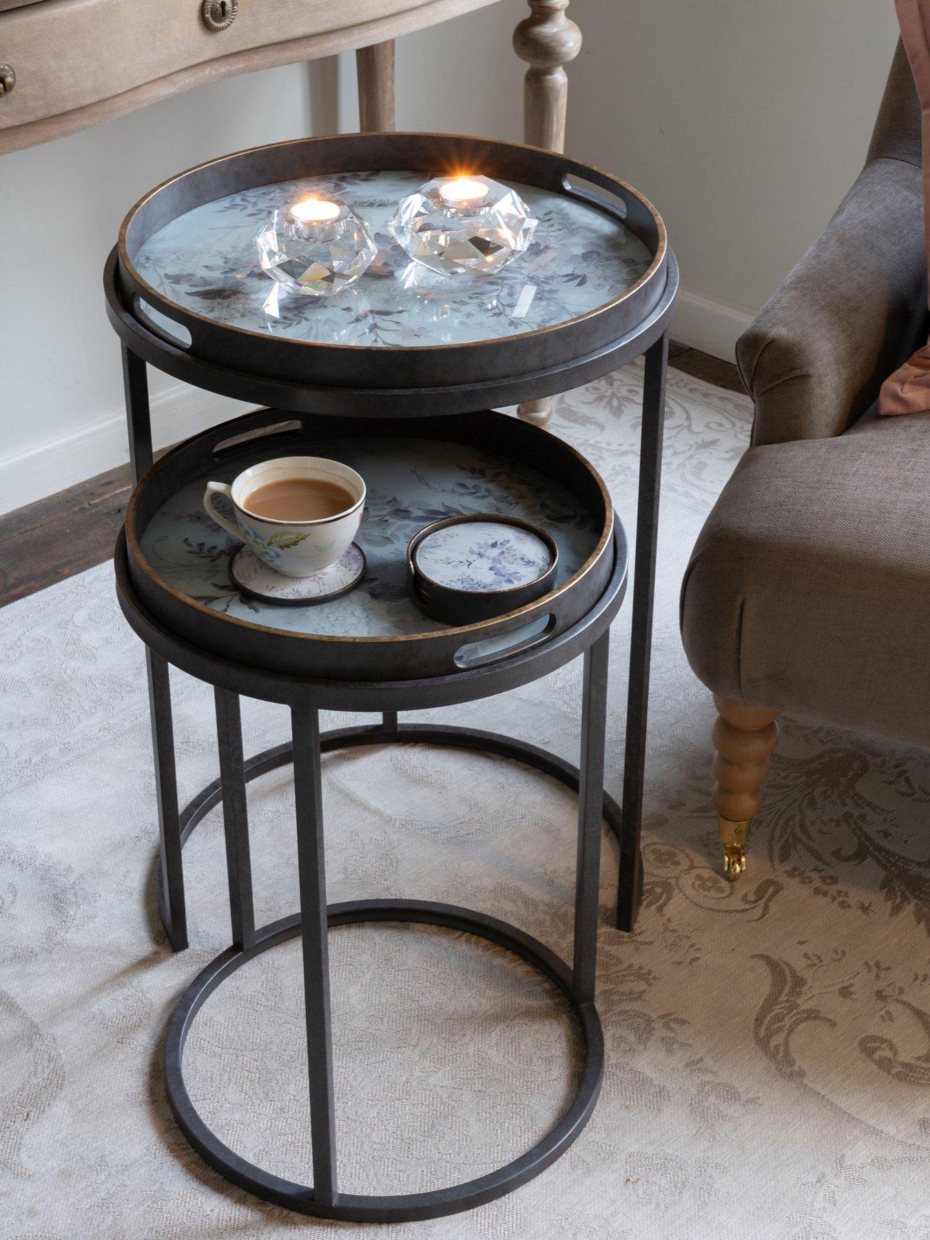 Image 1 of 7 of Laura Ashley Linlithgow Set Of 2 Side Tray Tables