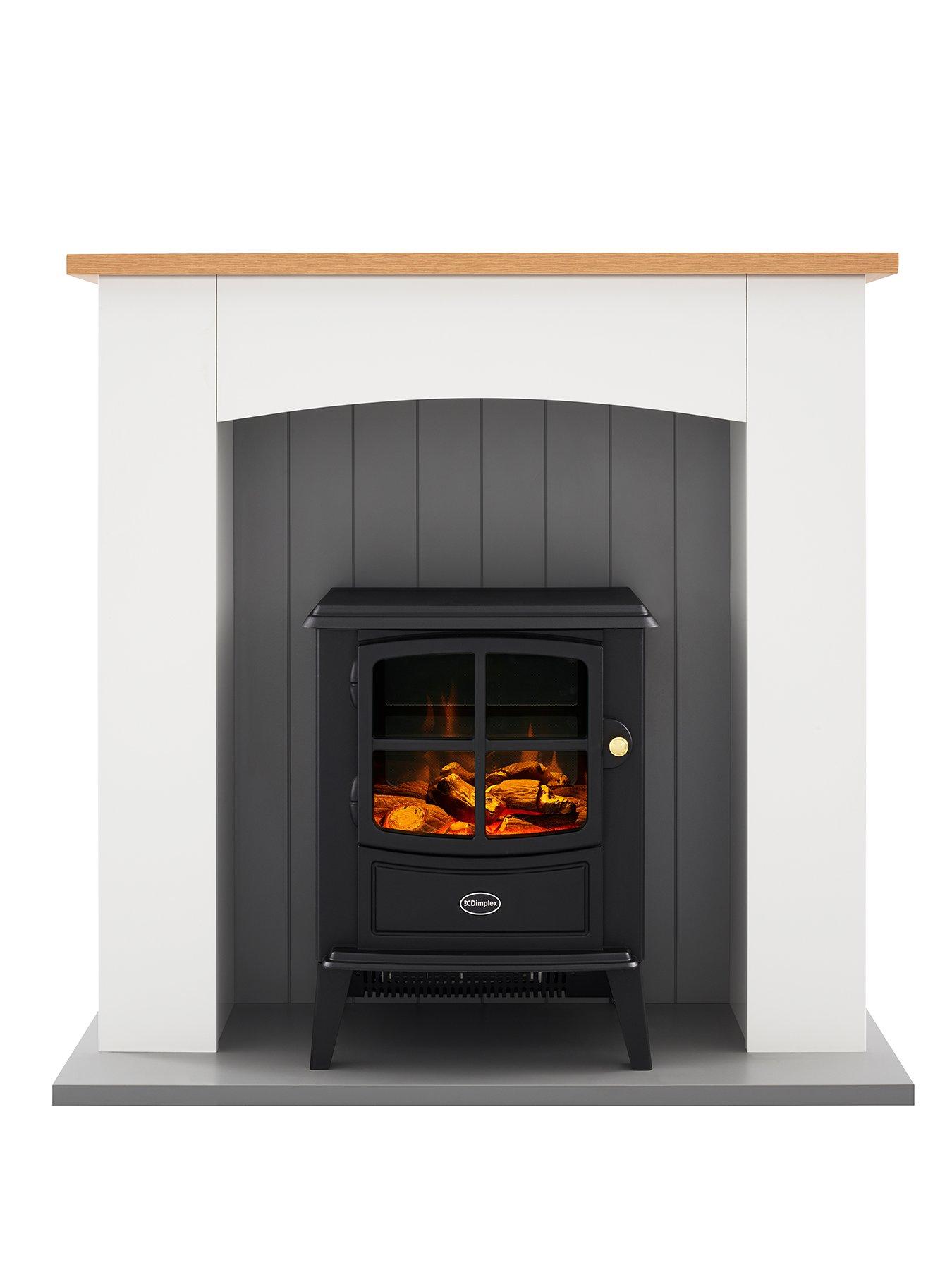 Dimplex Oakmead Optiflame 2kW Electric Fire Suite, Fully Assembled Fireplace, Remote Control