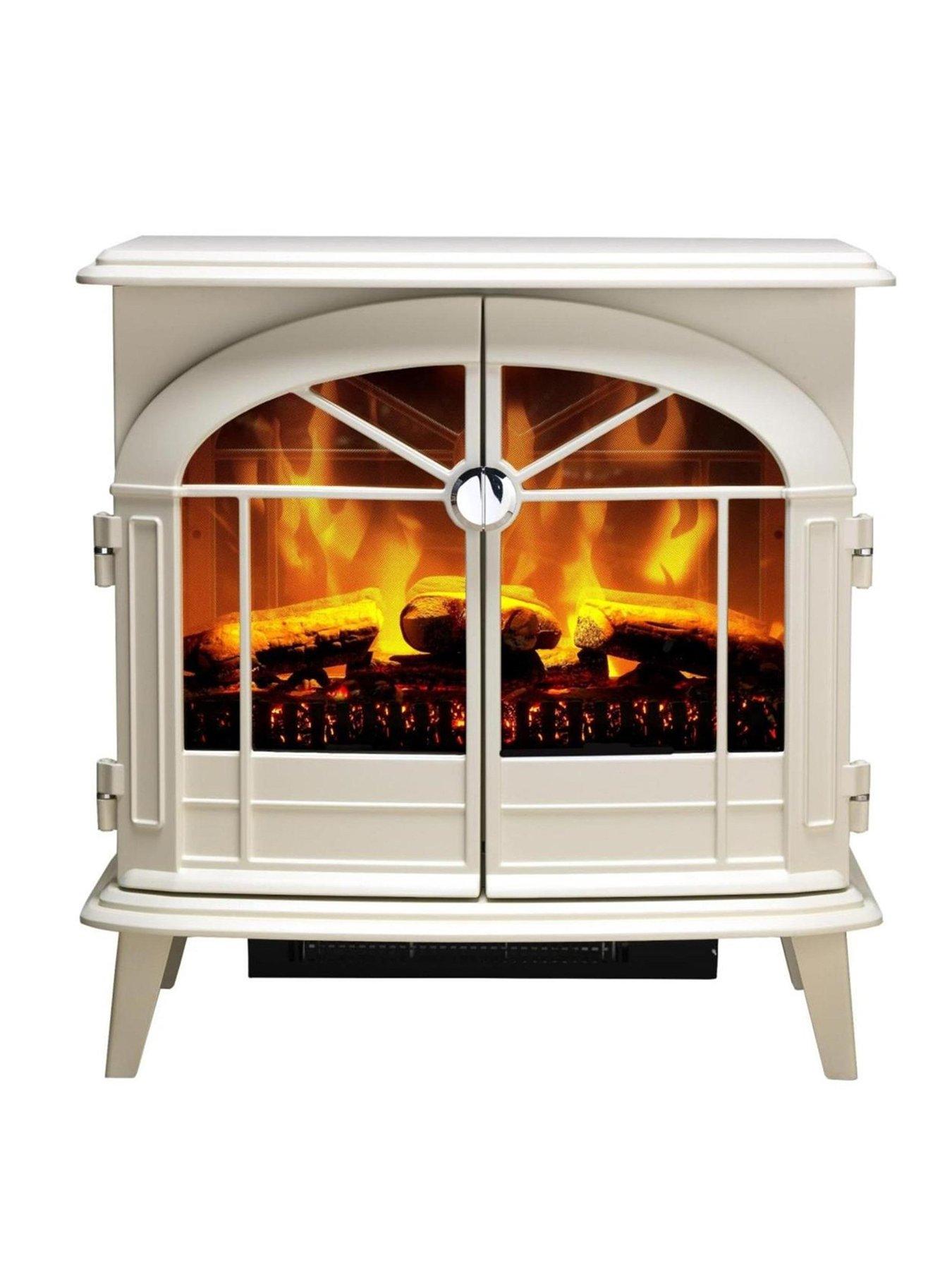 Dimplex Fullerton Optiflame 2kW Electric Stove Fire, Remote Control, Light Grey