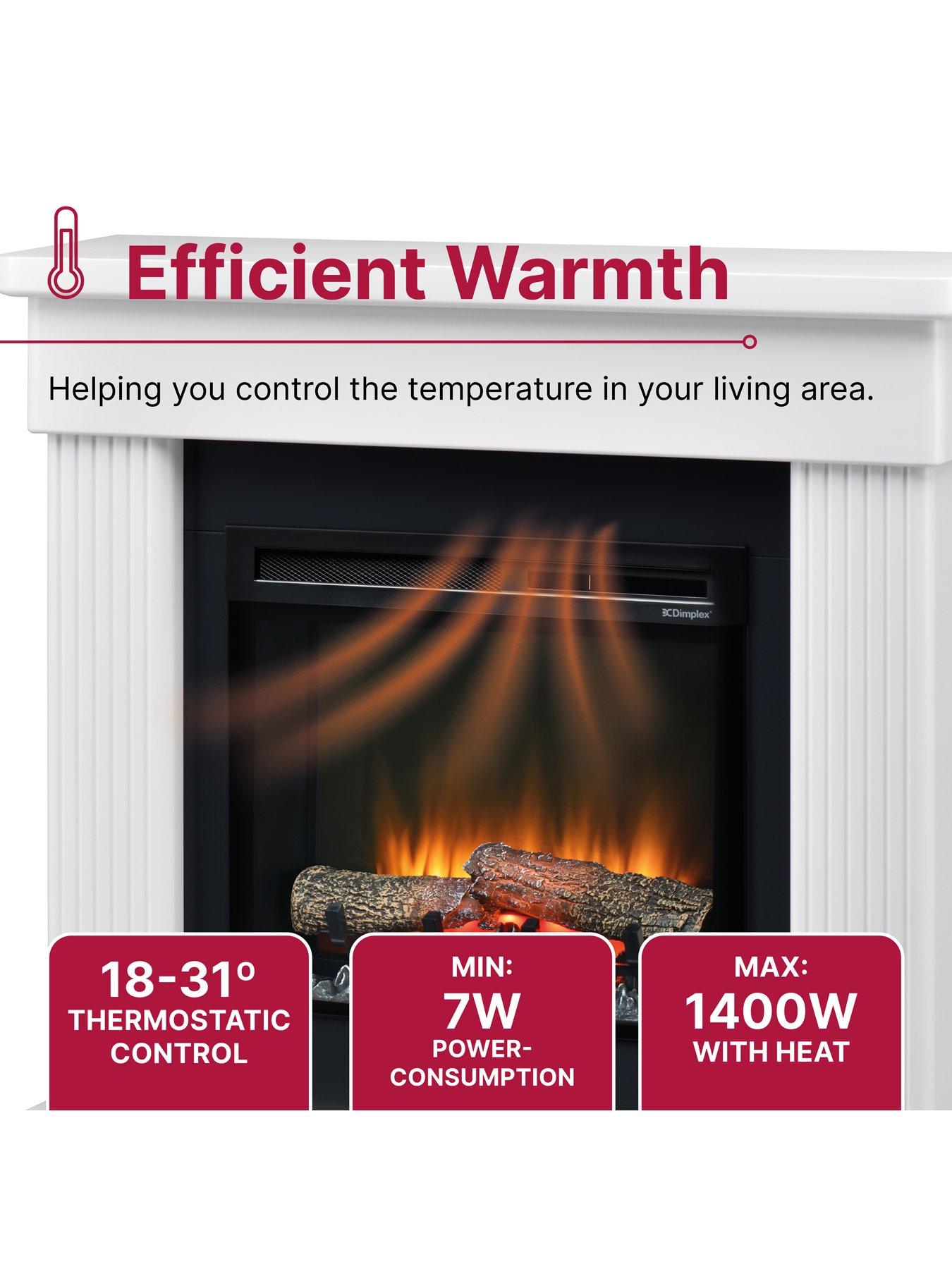 Image 7 of 8 of Dimplex Portland Optiflame 2kW Electric Fire Suite, Fully Assembled Fireplace, Remote Control