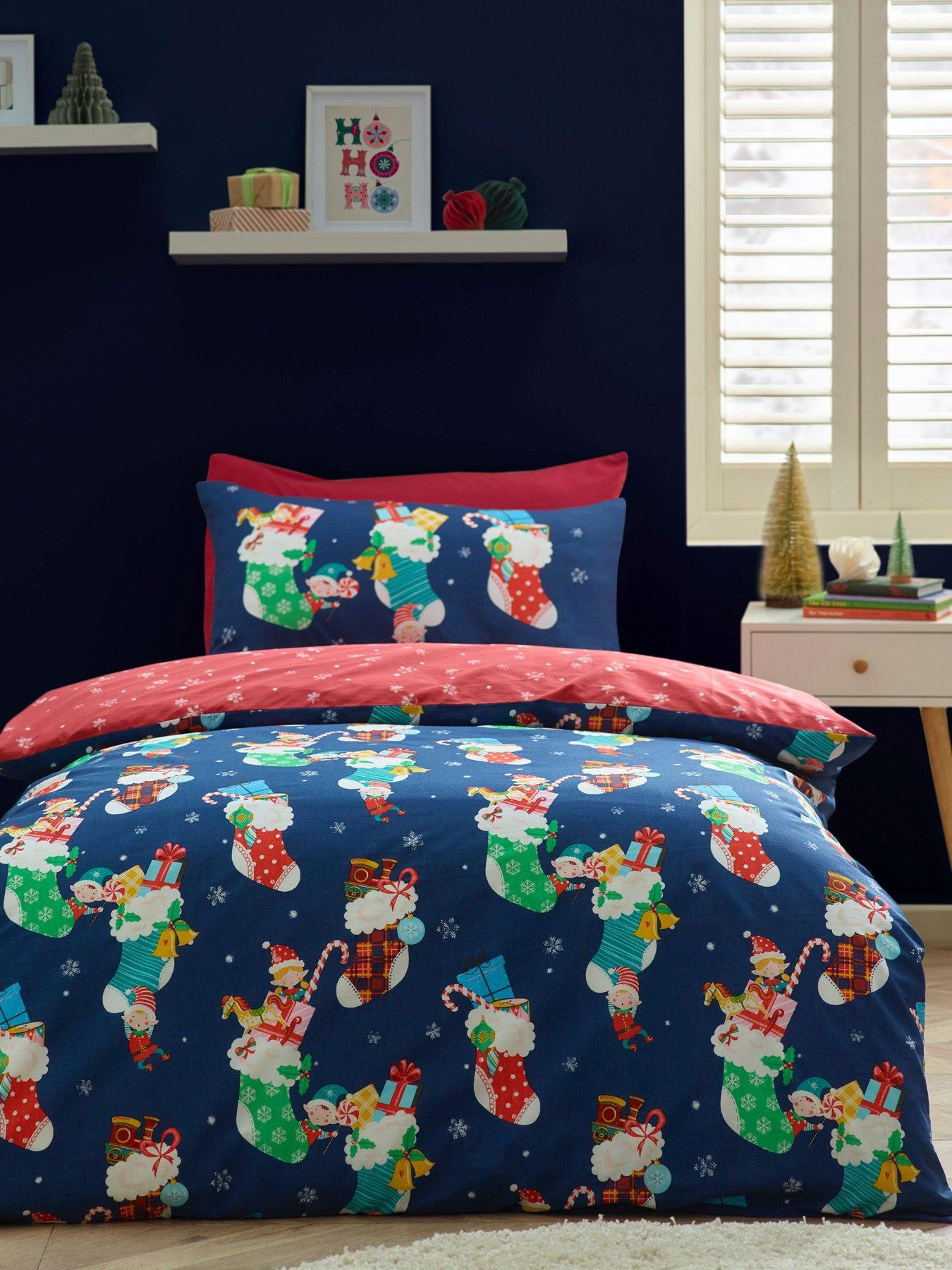 Image 1 of 7 of Catherine Lansfield Christmas Elves Duvet Set