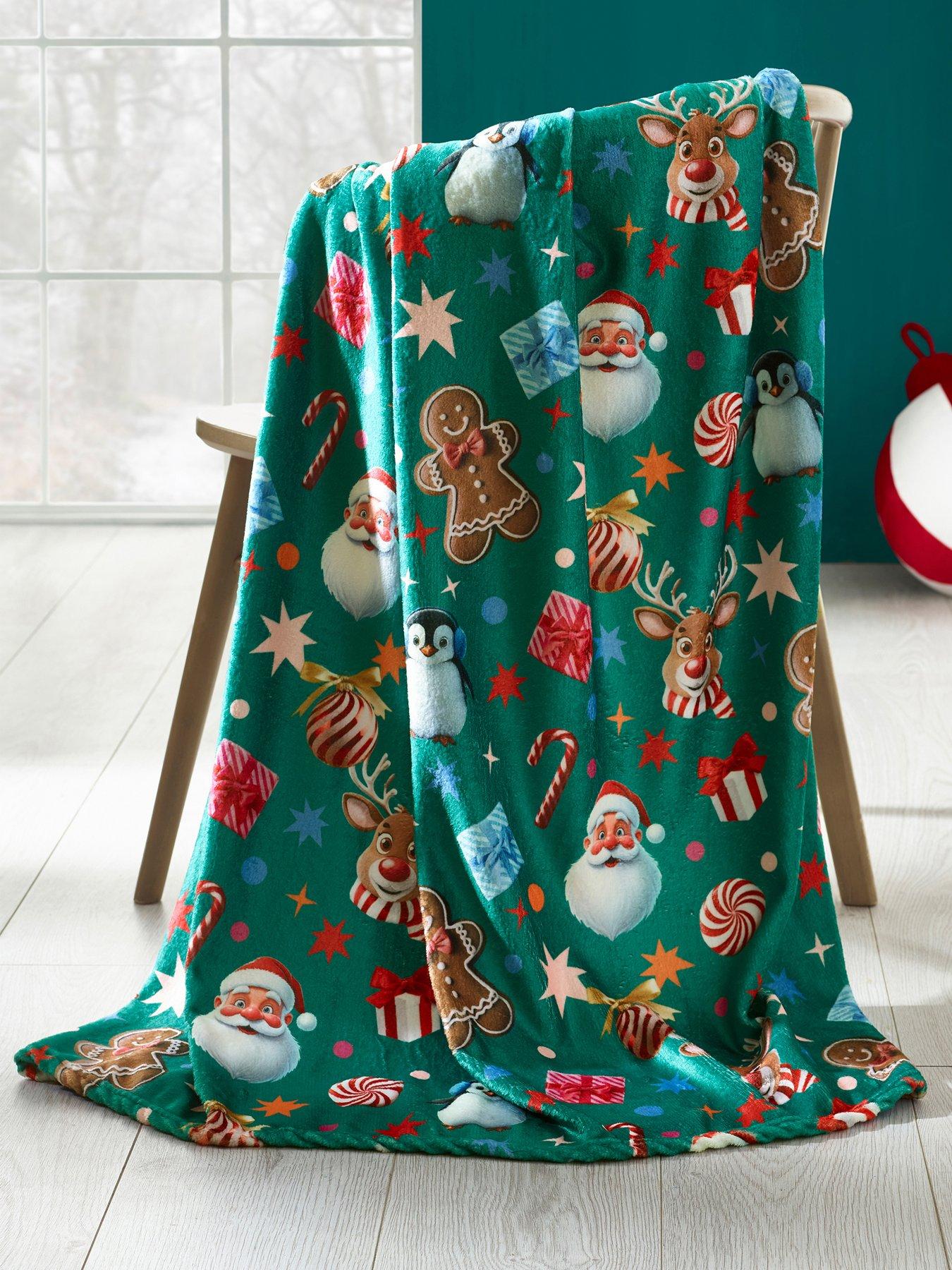 Image 1 of 4 of Catherine Lansfield Christmas Icons Throw- 130x170cm
