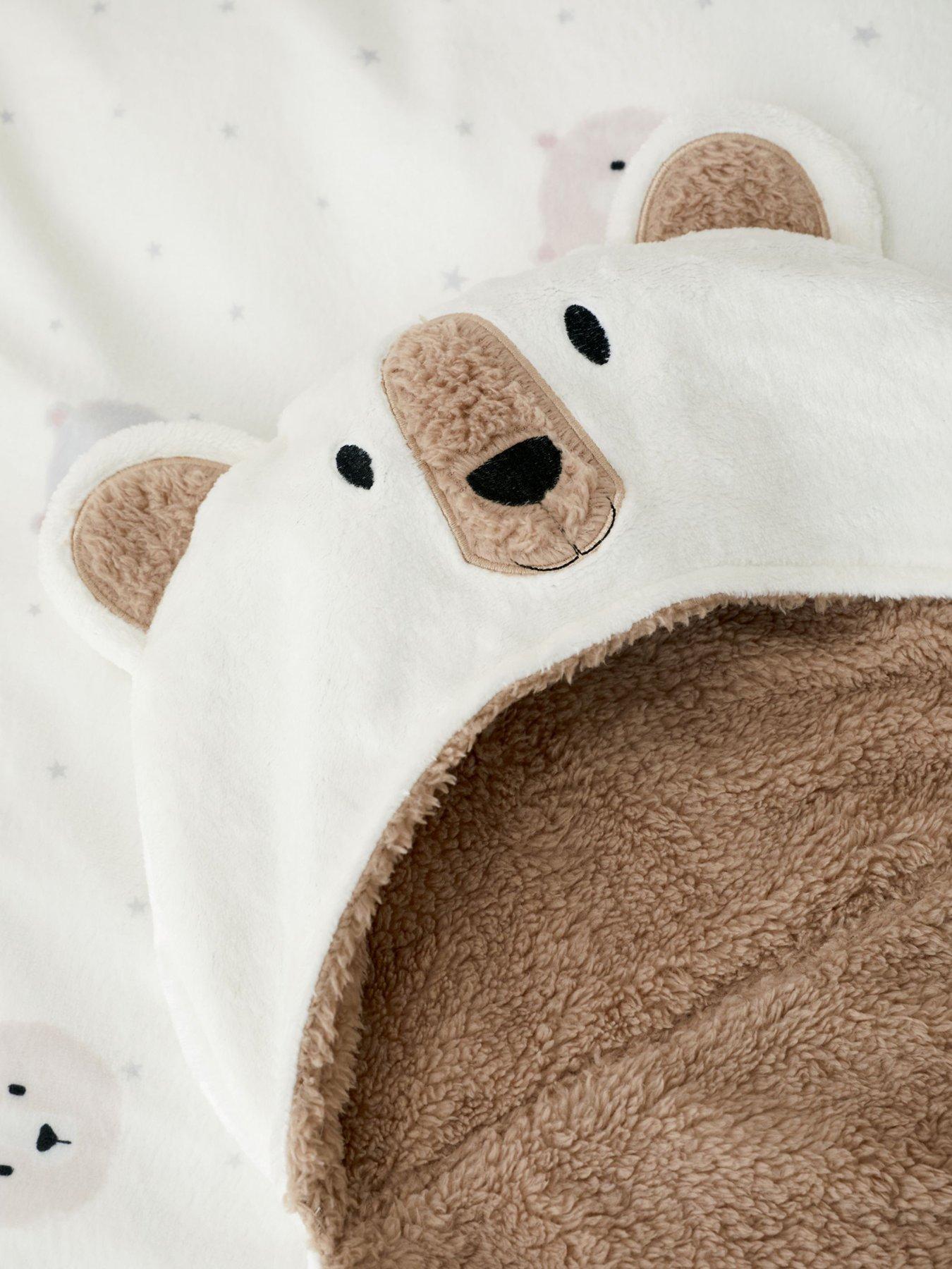 Image 3 of 4 of Catherine Lansfield Cosy Bear Kids Hooded Blanket- 90x125cm