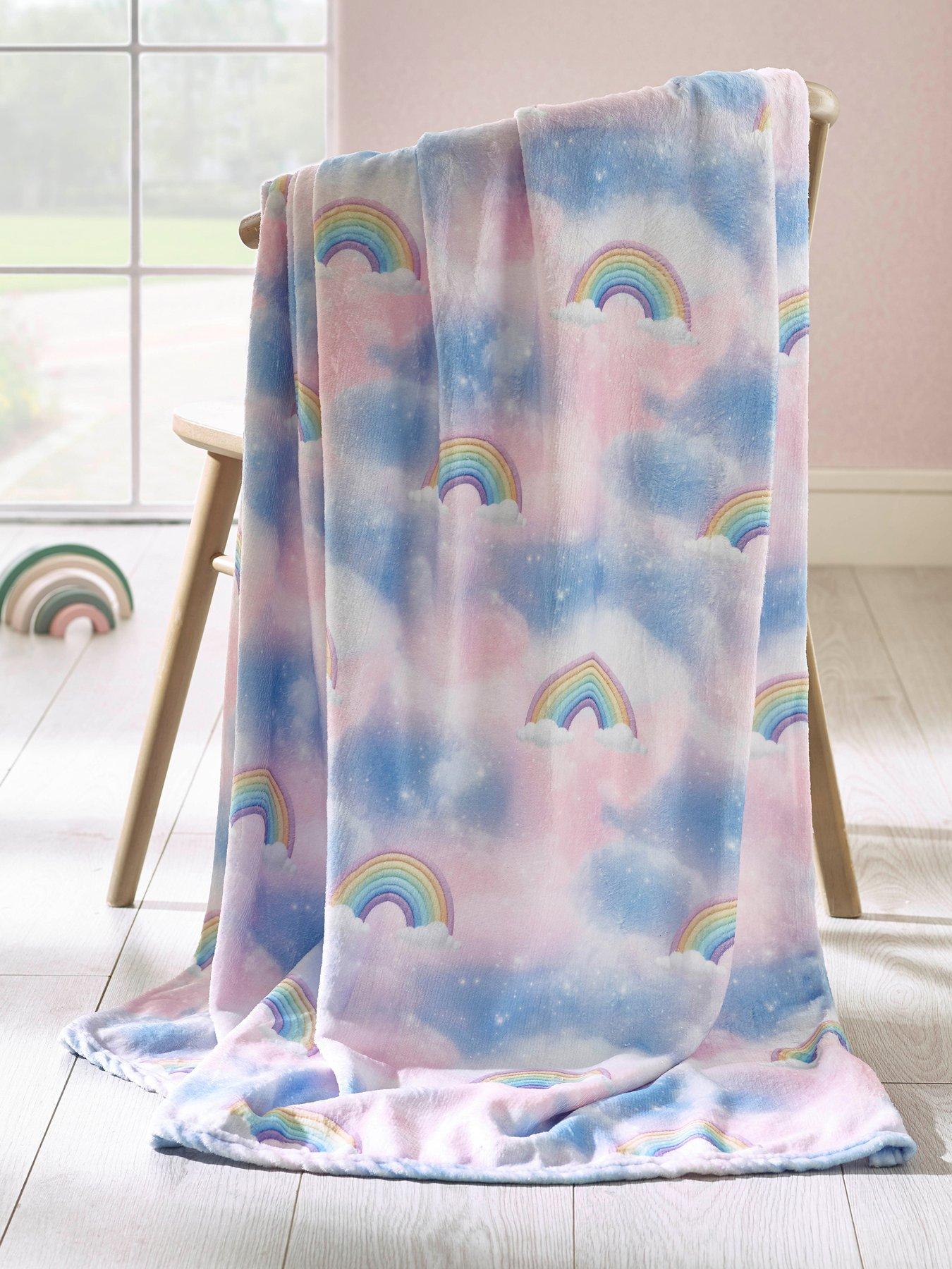Image 1 of 4 of Catherine Lansfield Candy Unicorn Throw- 130x170cm