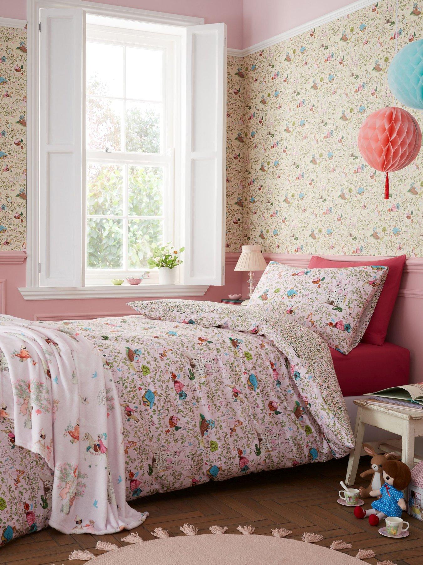 undefined Fairytale Reversible 100% Cotton Duvet Set - Pink