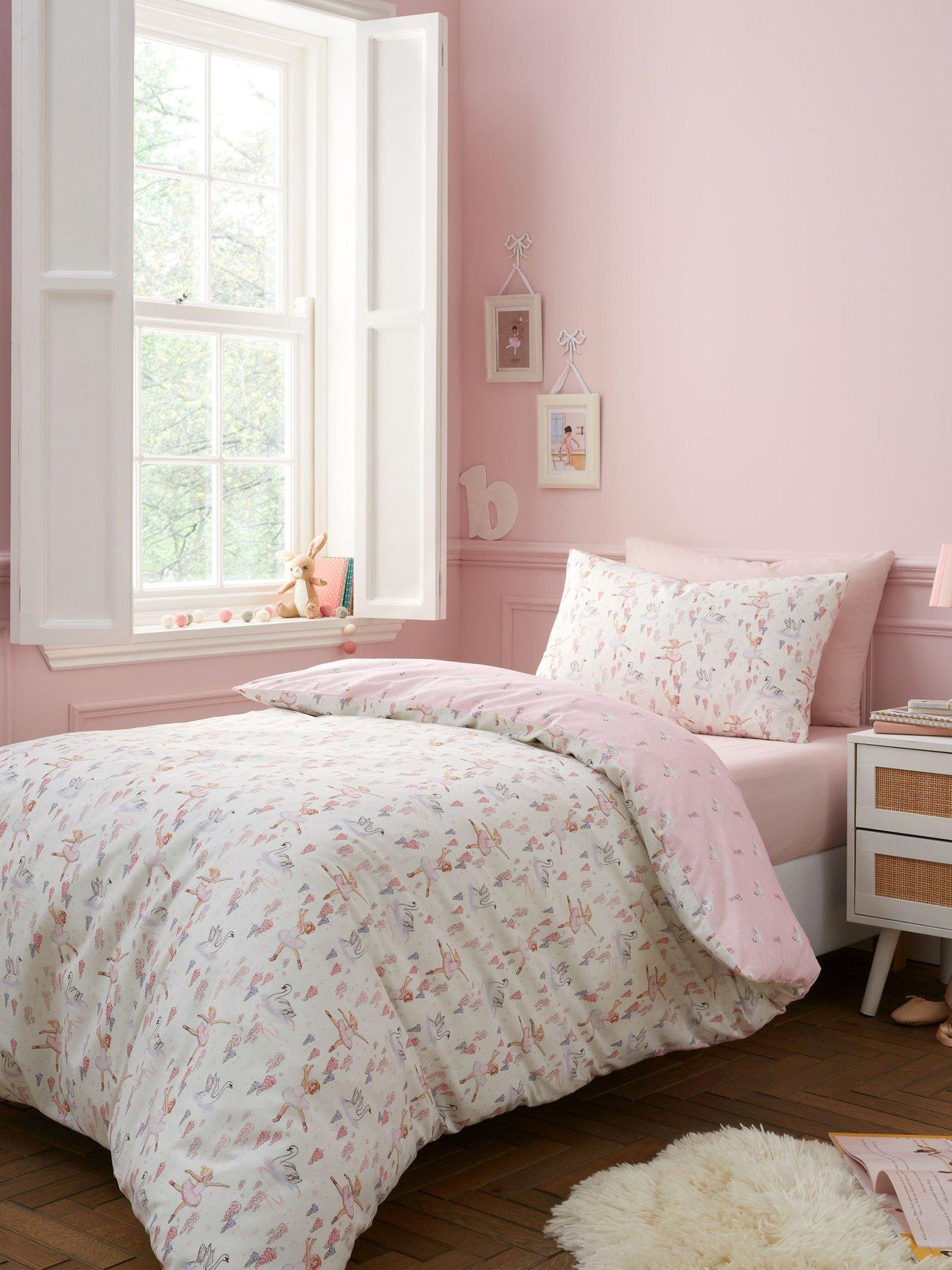 Image 1 of 5 of Belle & Boo Ballerina Reversible 100% Cotton Duvet Cover Set - Pink