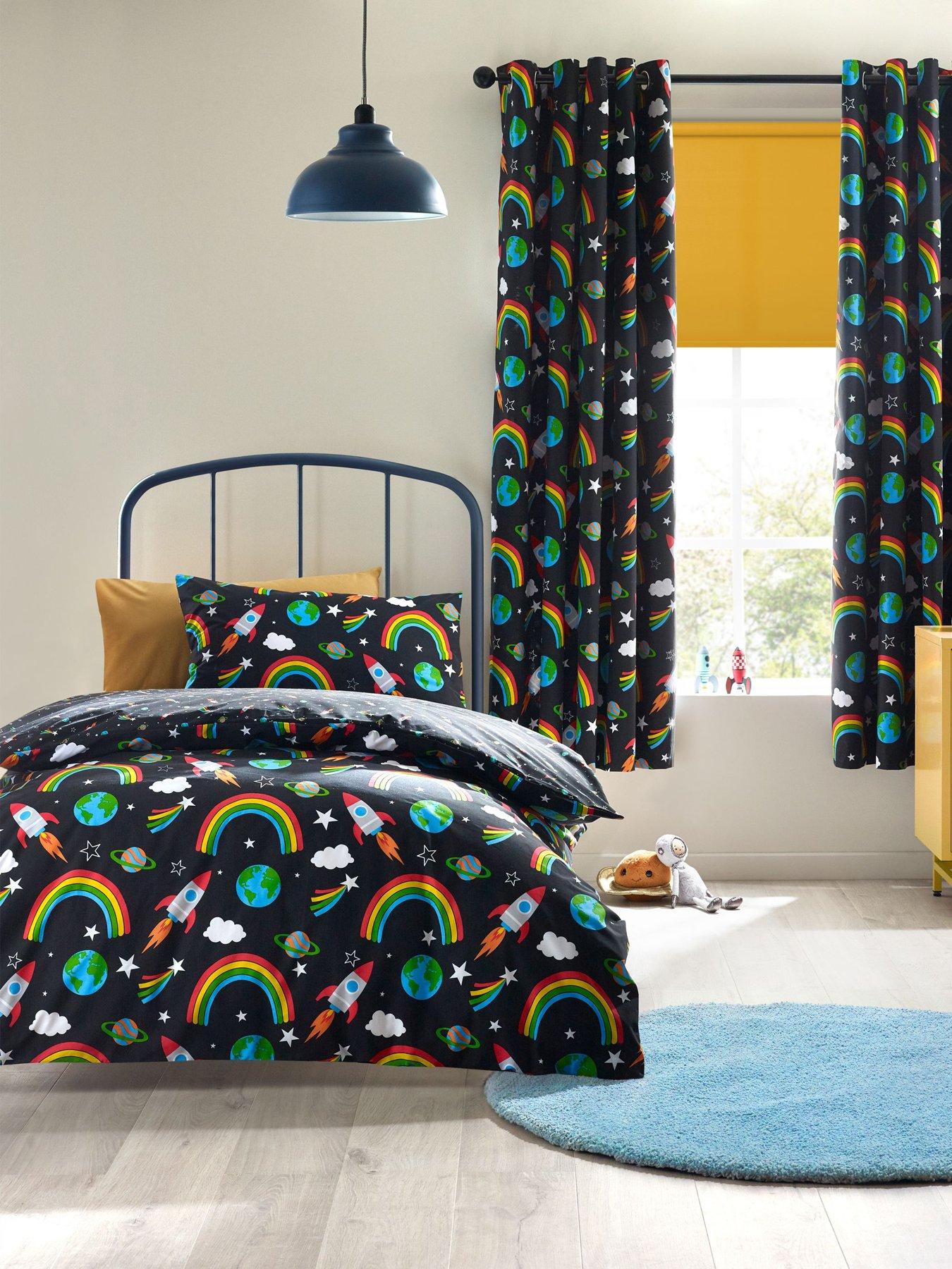 Image 1 of 5 of Catherine Lansfield Rainbow Rockets Duvet Set