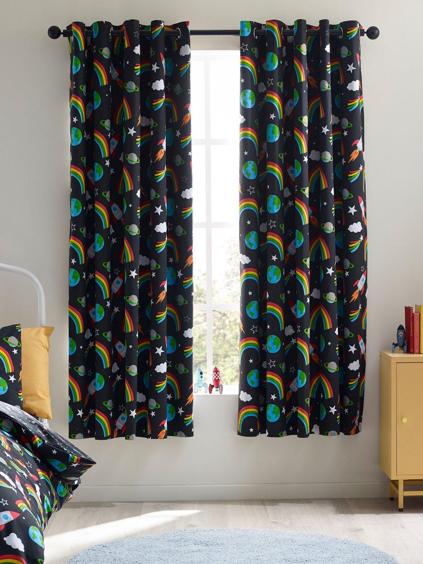 undefined Rainbow Rockets Curtains- 66x72 inch