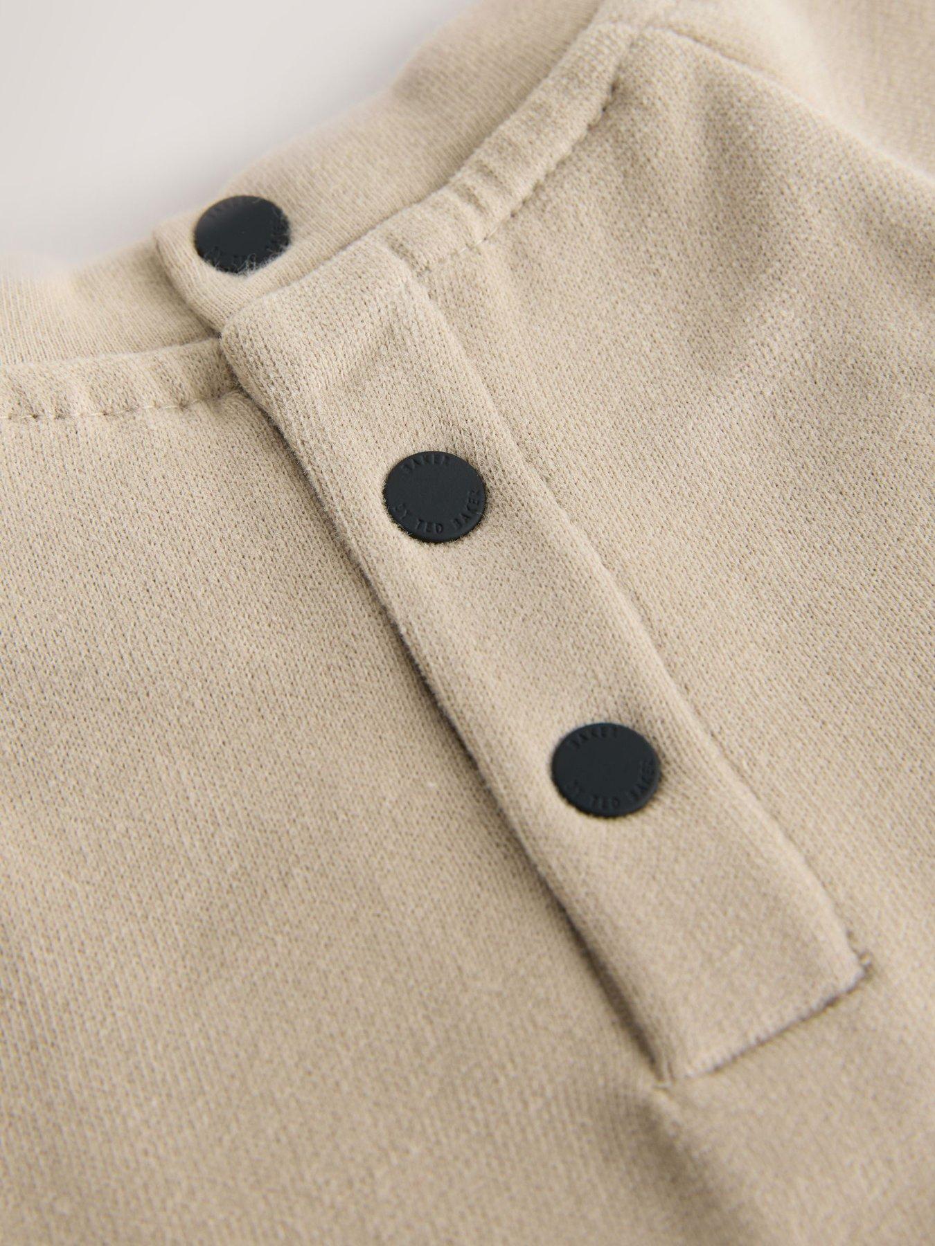Image 6 of 7 of Ted Baker Baby Boys Mock Rompersuit - Beige