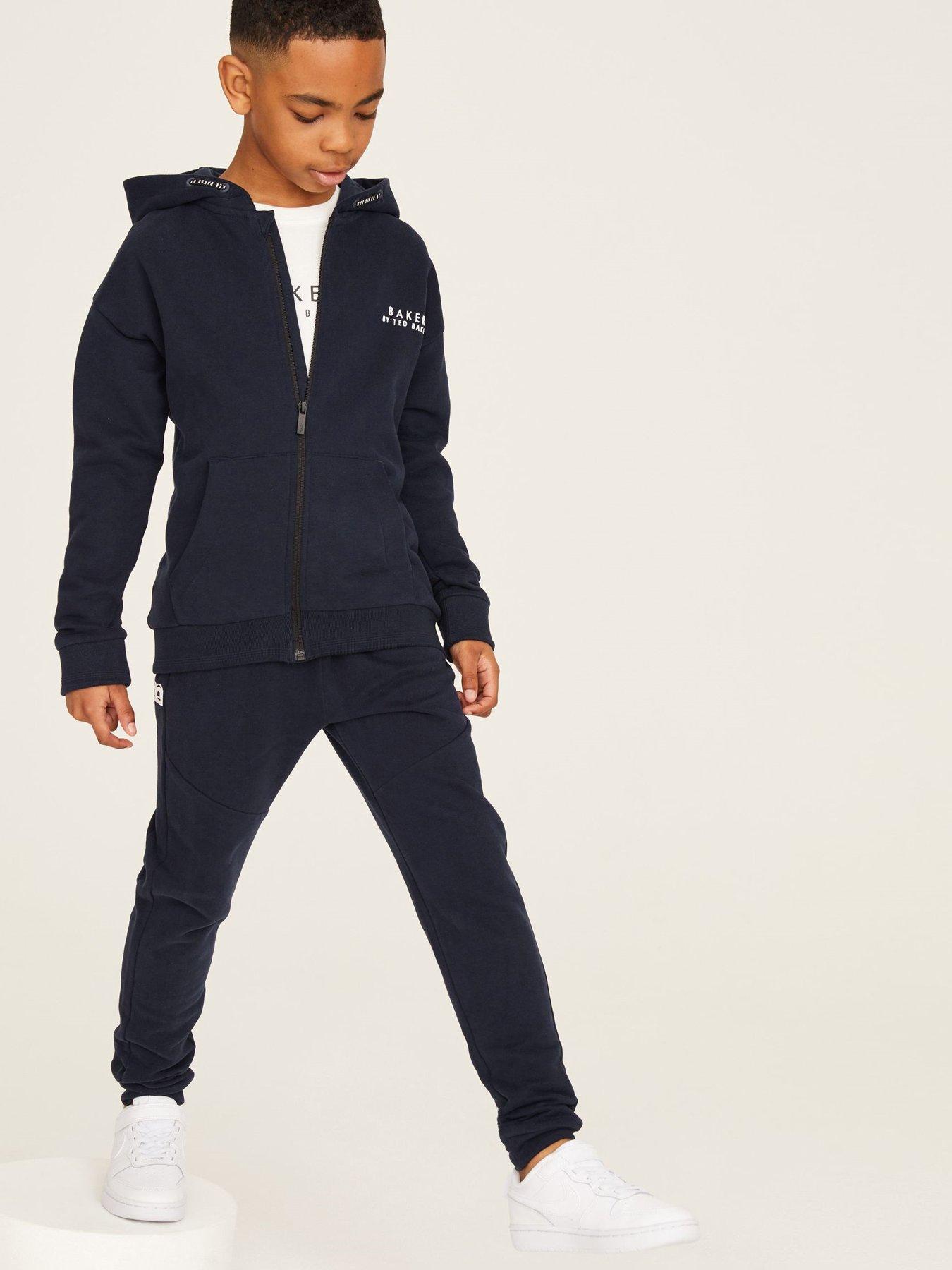 undefined Younger Boys Hoodie & Jogger Zip Set - Navy