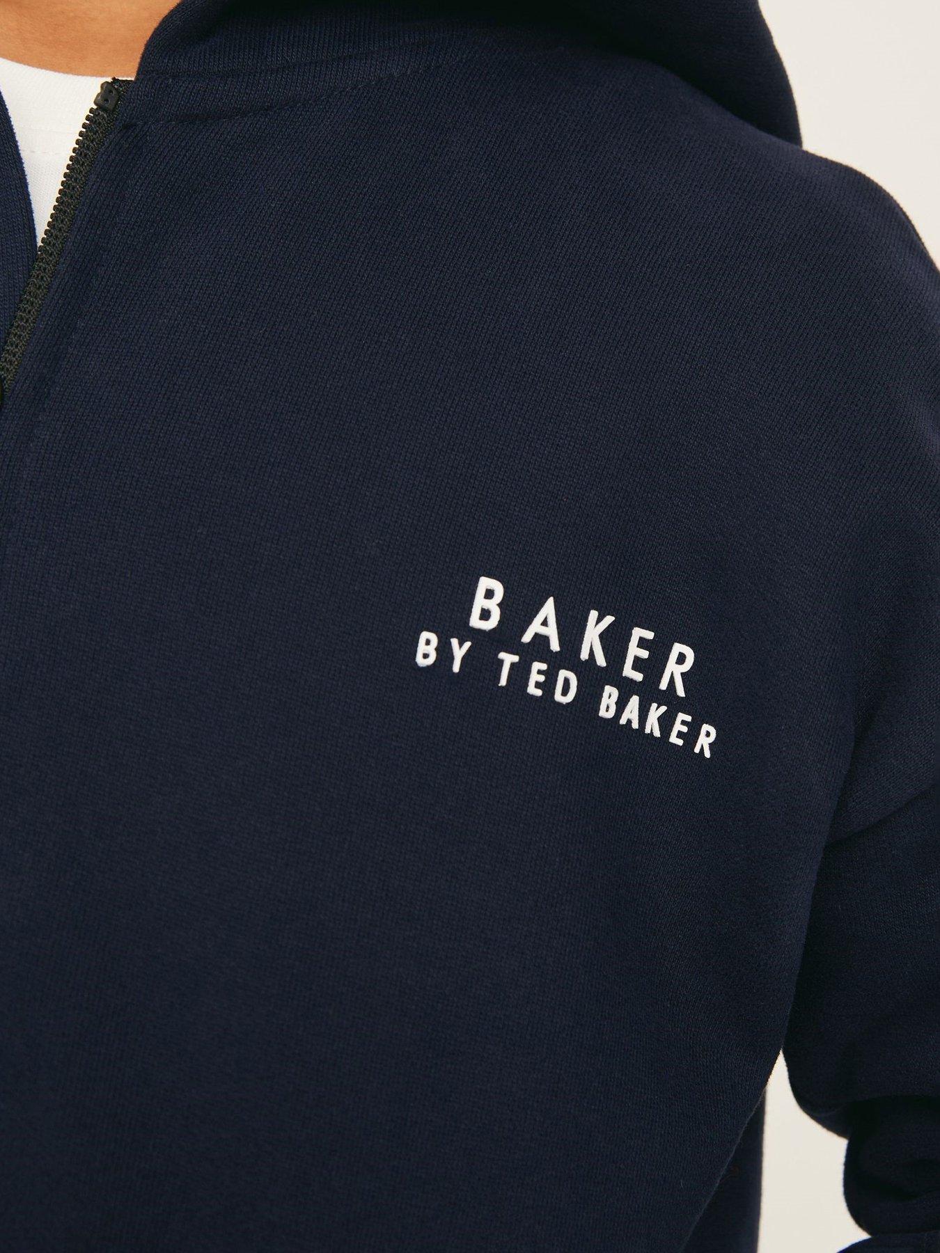Image 4 of 6 of Ted Baker Younger Boys Hoodie &amp; Jogger Zip Set - Navy