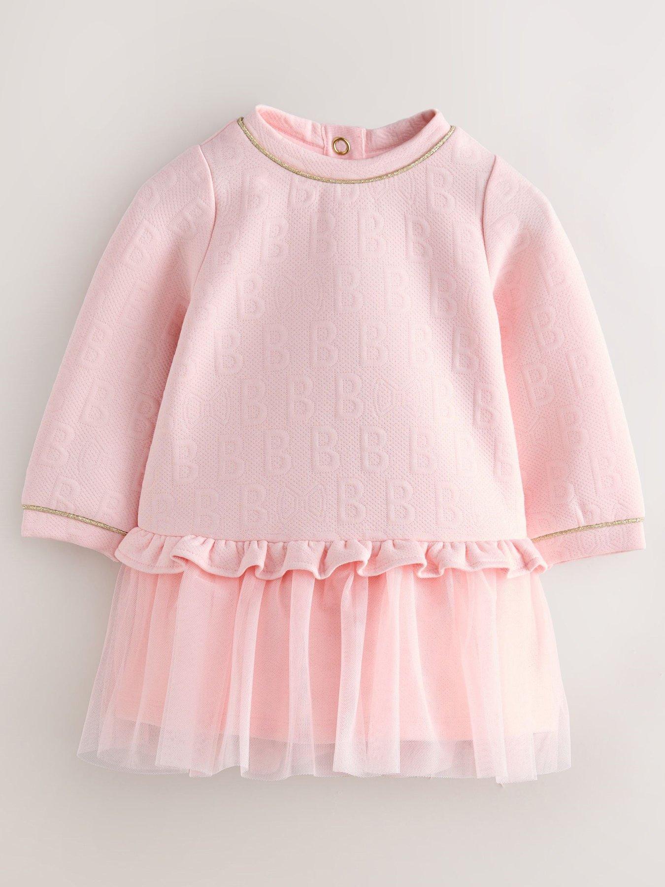 Image 2 of 5 of Ted Baker Baby Girls Mesh Hem Dress - Pink