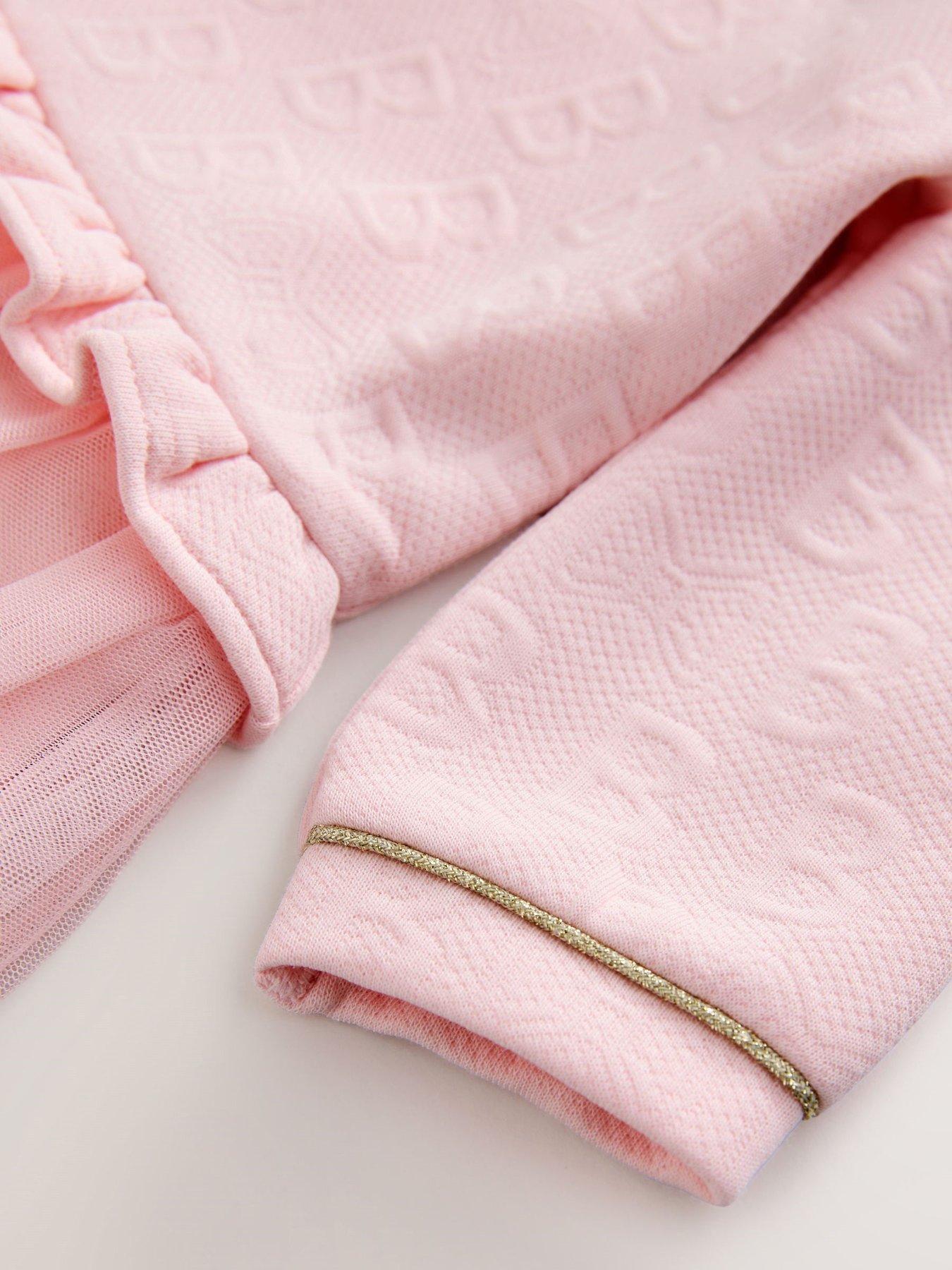 Image 4 of 5 of Ted Baker Baby Girls Mesh Hem Dress - Pink