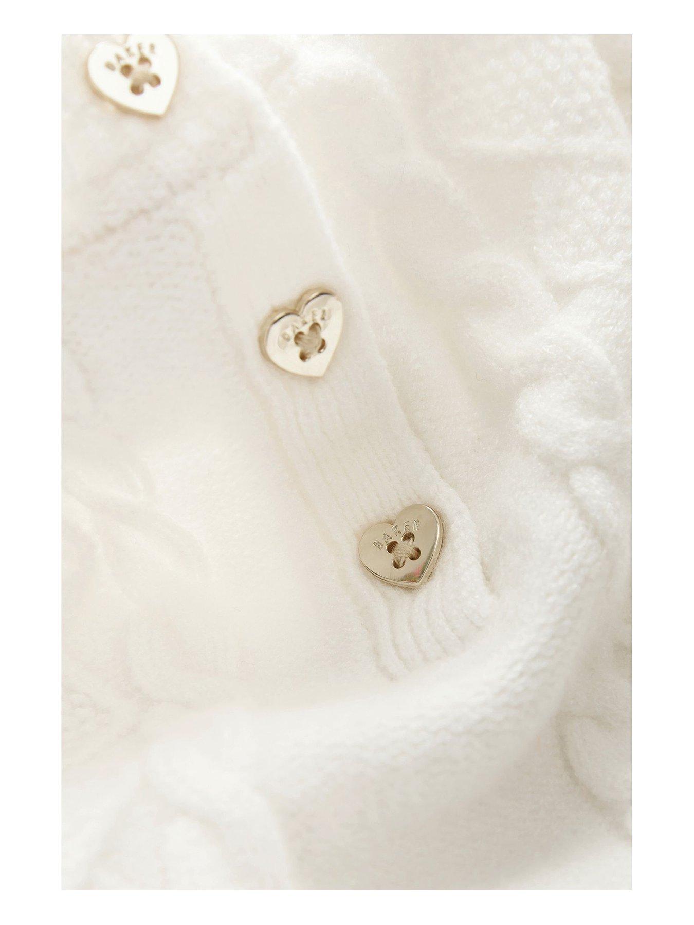 Image 3 of 5 of Ted Baker Younger Girls Knit Bow Dress - Cream