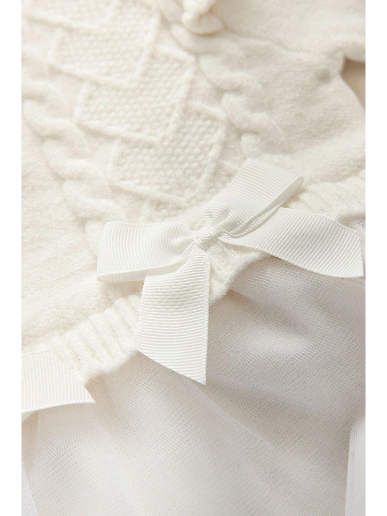 Image 4 of 5 of Ted Baker Younger Girls Knit Bow Dress - Cream