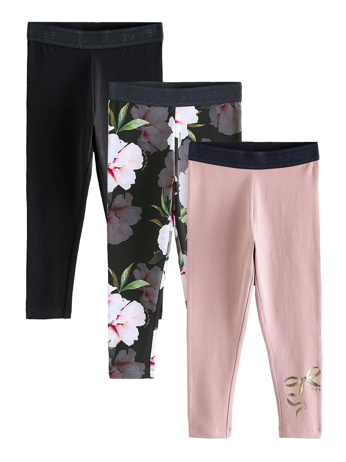undefined Younger Girls 3 Pack Leggings - Pink