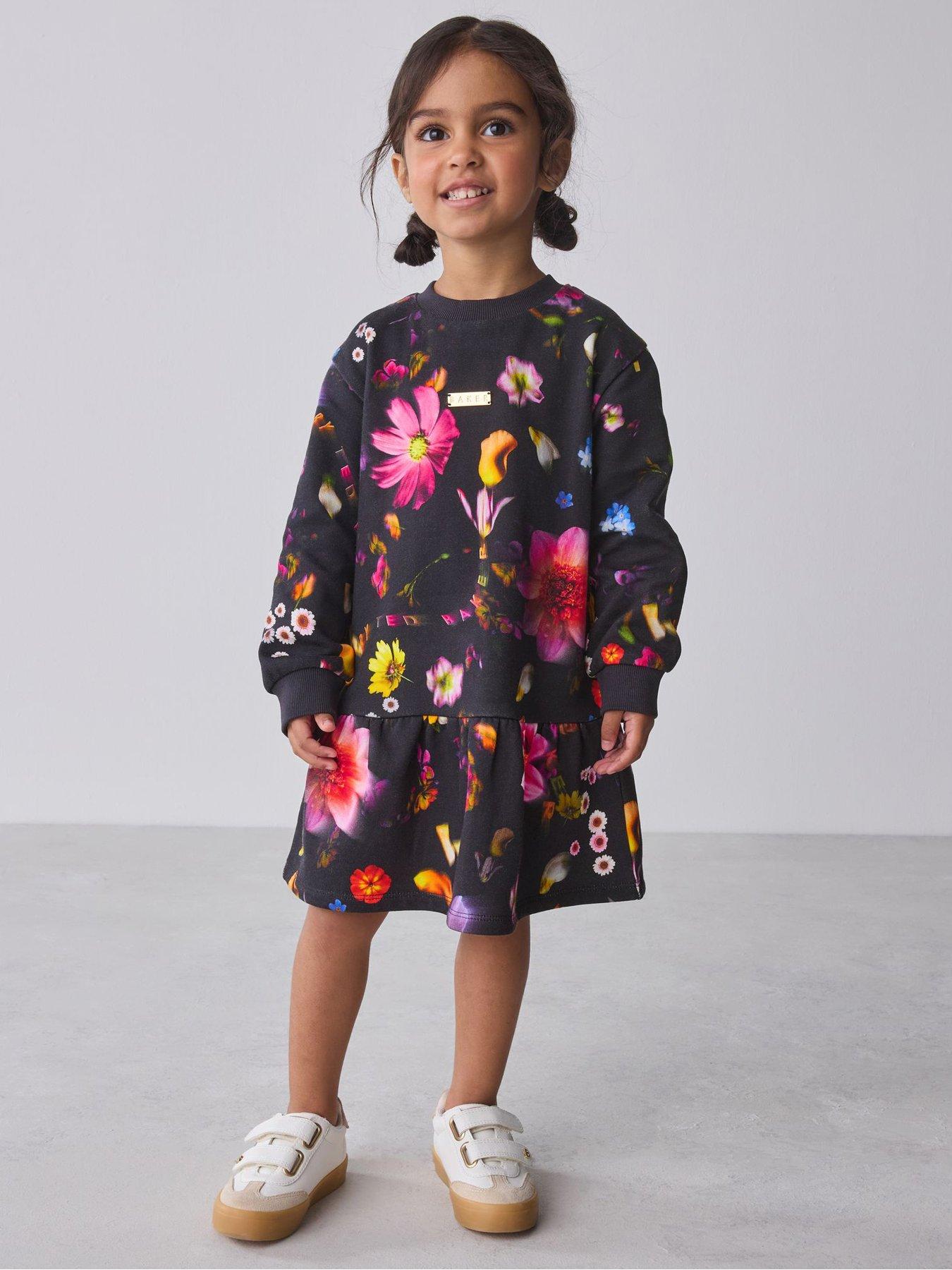 Ted Baker Younger Girls Floral Dress - Navy