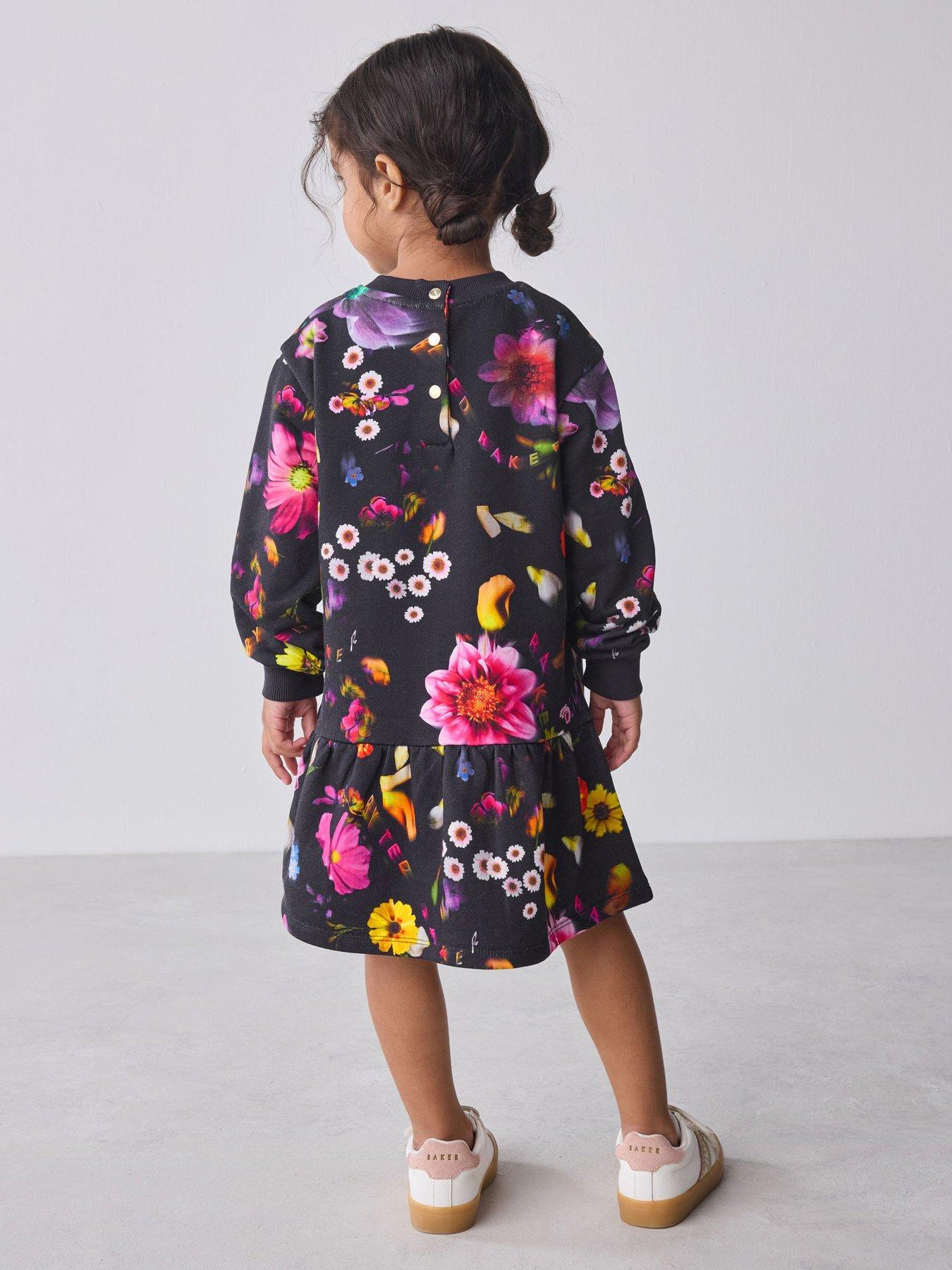 stillFront image of ted-baker-younger-girls-floral-dress-navy