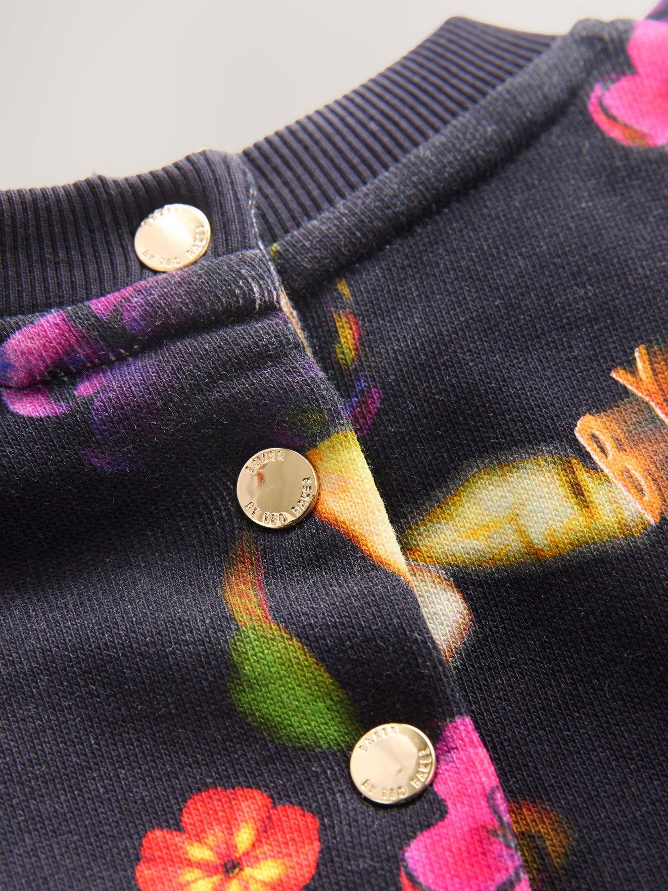  image of ted-baker-younger-girls-floral-dress-navy