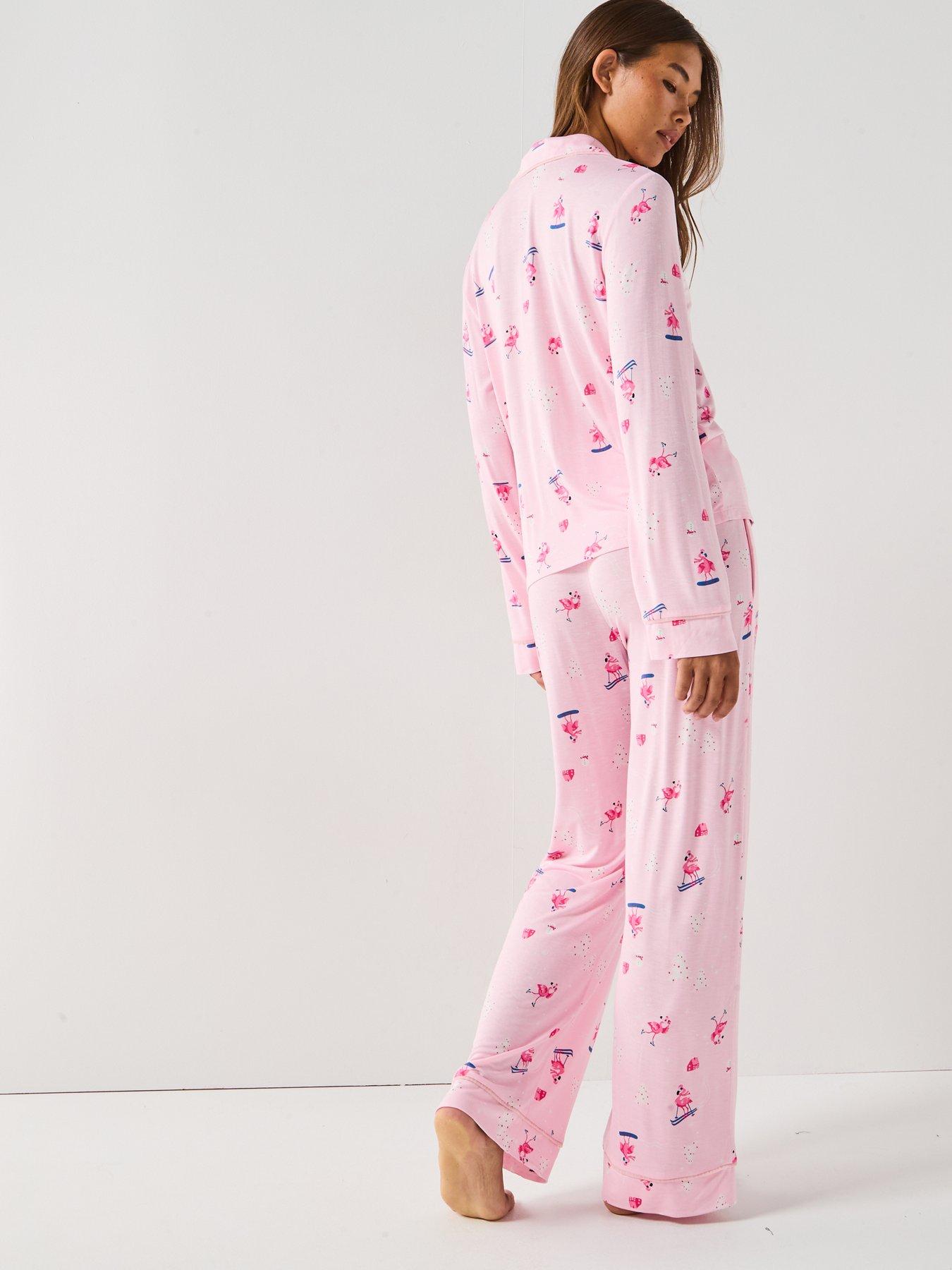 Image 2 of 6 of The Very Collection Womens Family Christmas Pyjama Flamingo Revere Mini Me Set - Pink