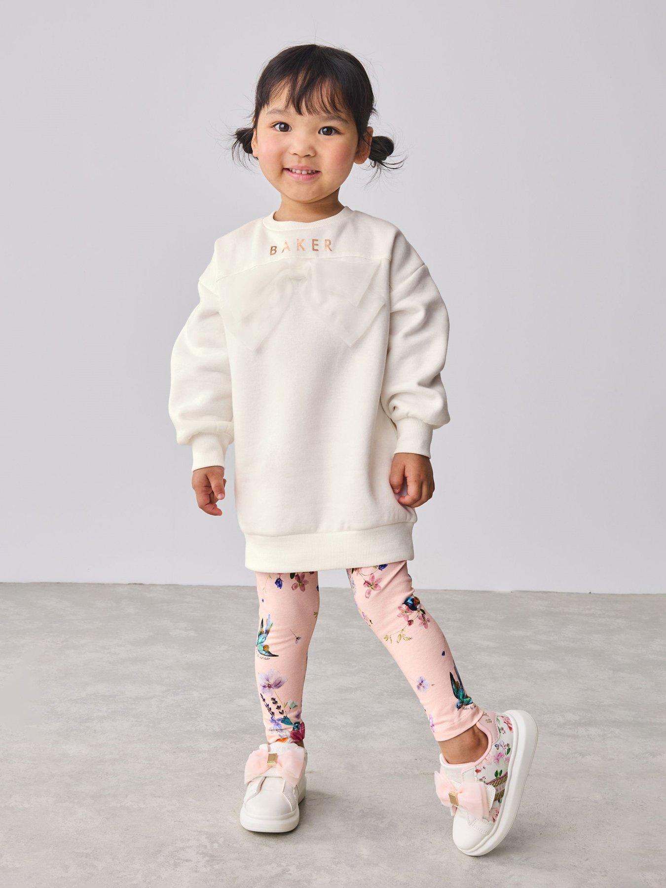 Image 1 of 6 of Ted Baker Younger Girls Bow Sweat Top &amp; Legging Set - Pink