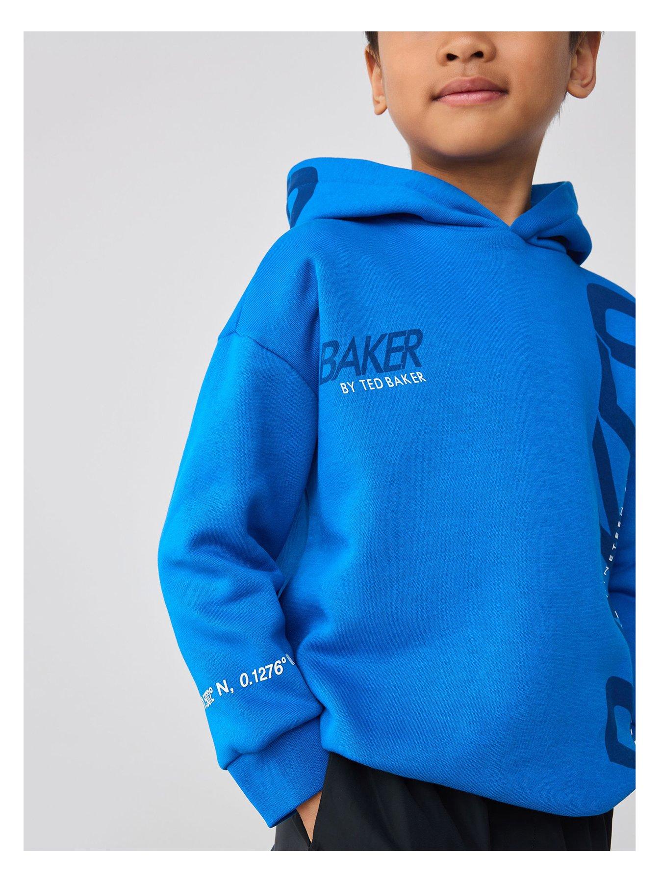  image of ted-baker-older-boys-graphic-hoodie-blue