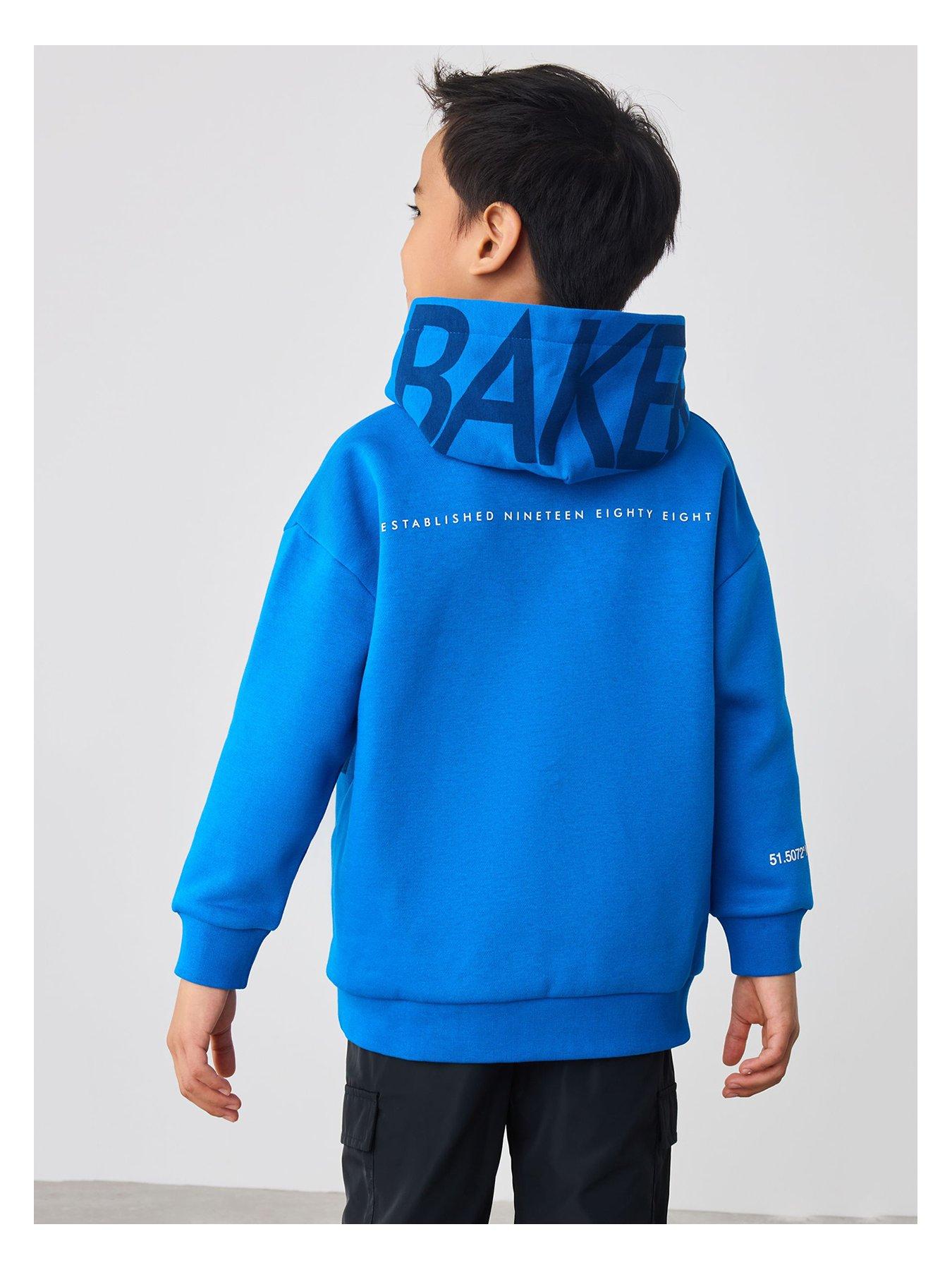  image of ted-baker-older-boys-graphic-hoodie-blue