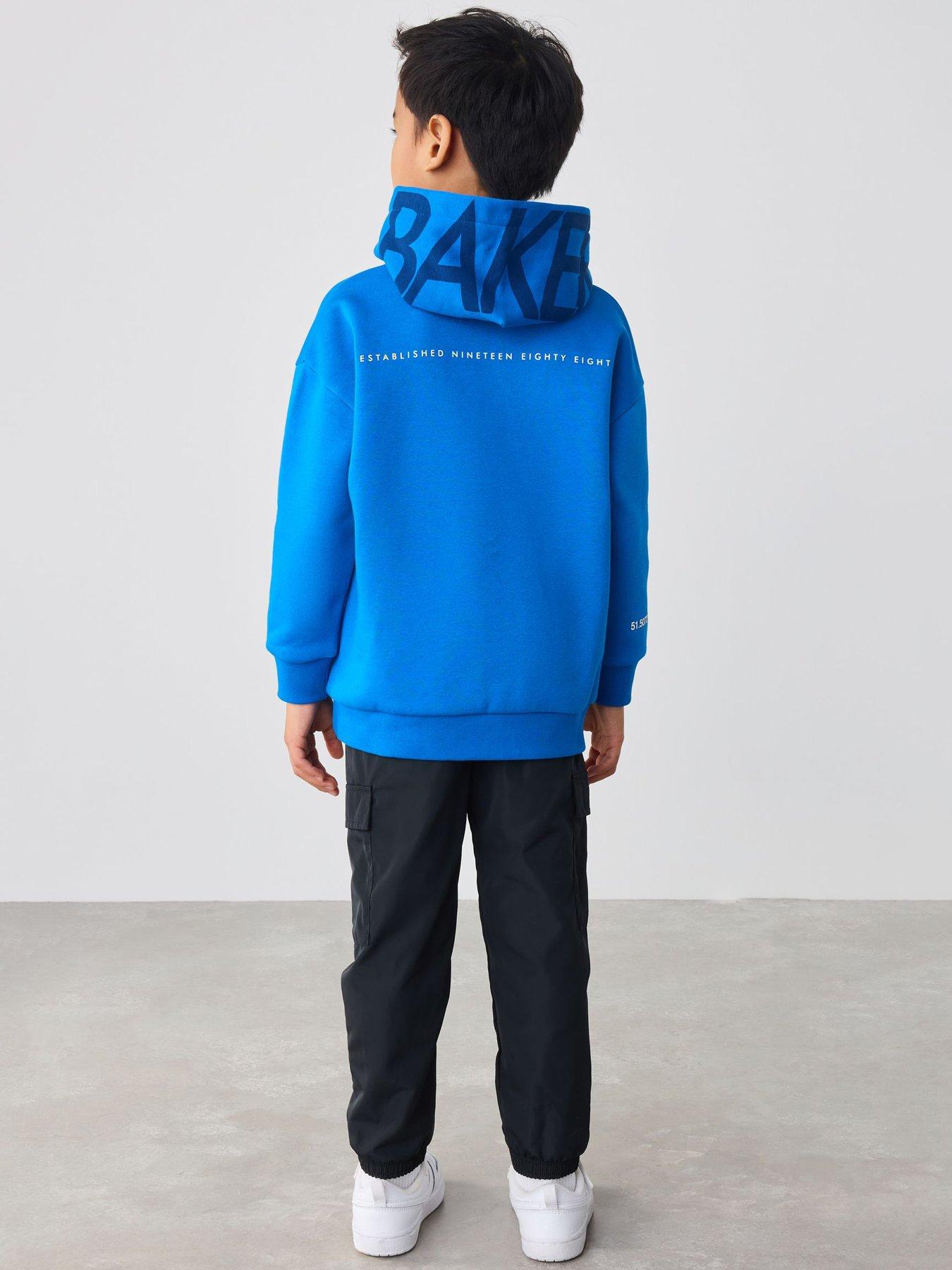  image of ted-baker-older-boys-graphic-hoodie-blue