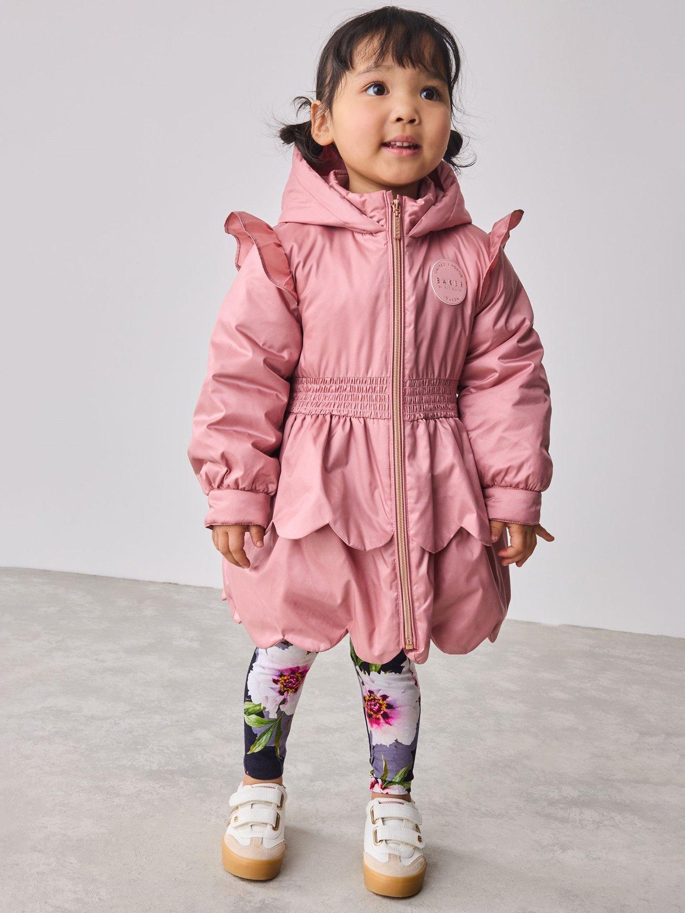 undefined Younger Girls Frill Coat - Pink